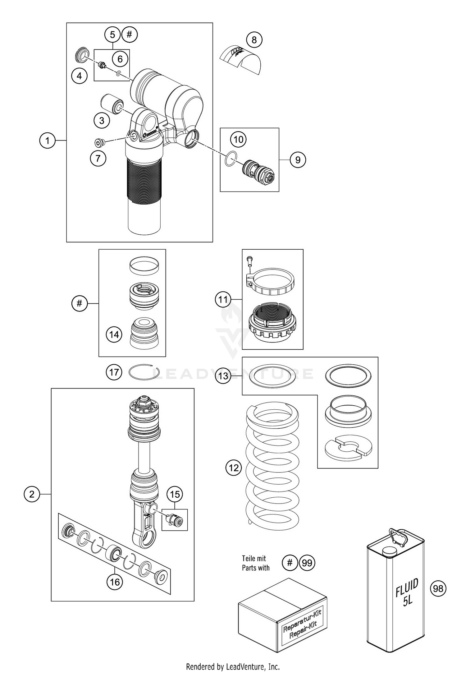 SHOCK ABSORBER DISASSEMBLED