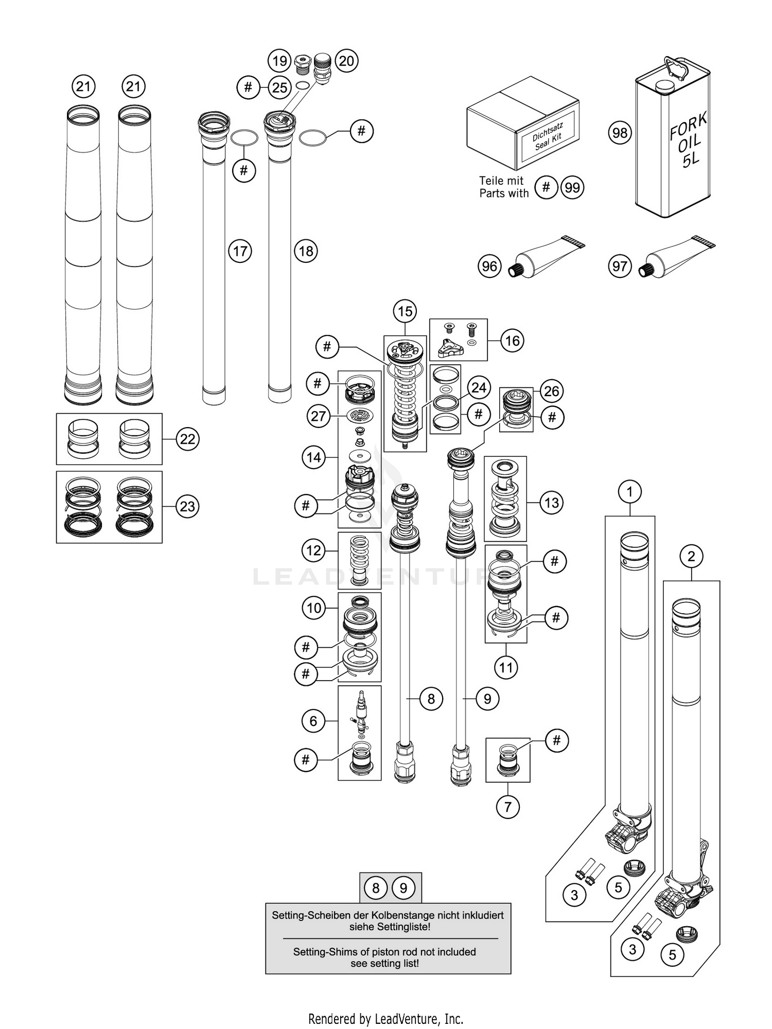 FRONT FORK DISASSEMBLED