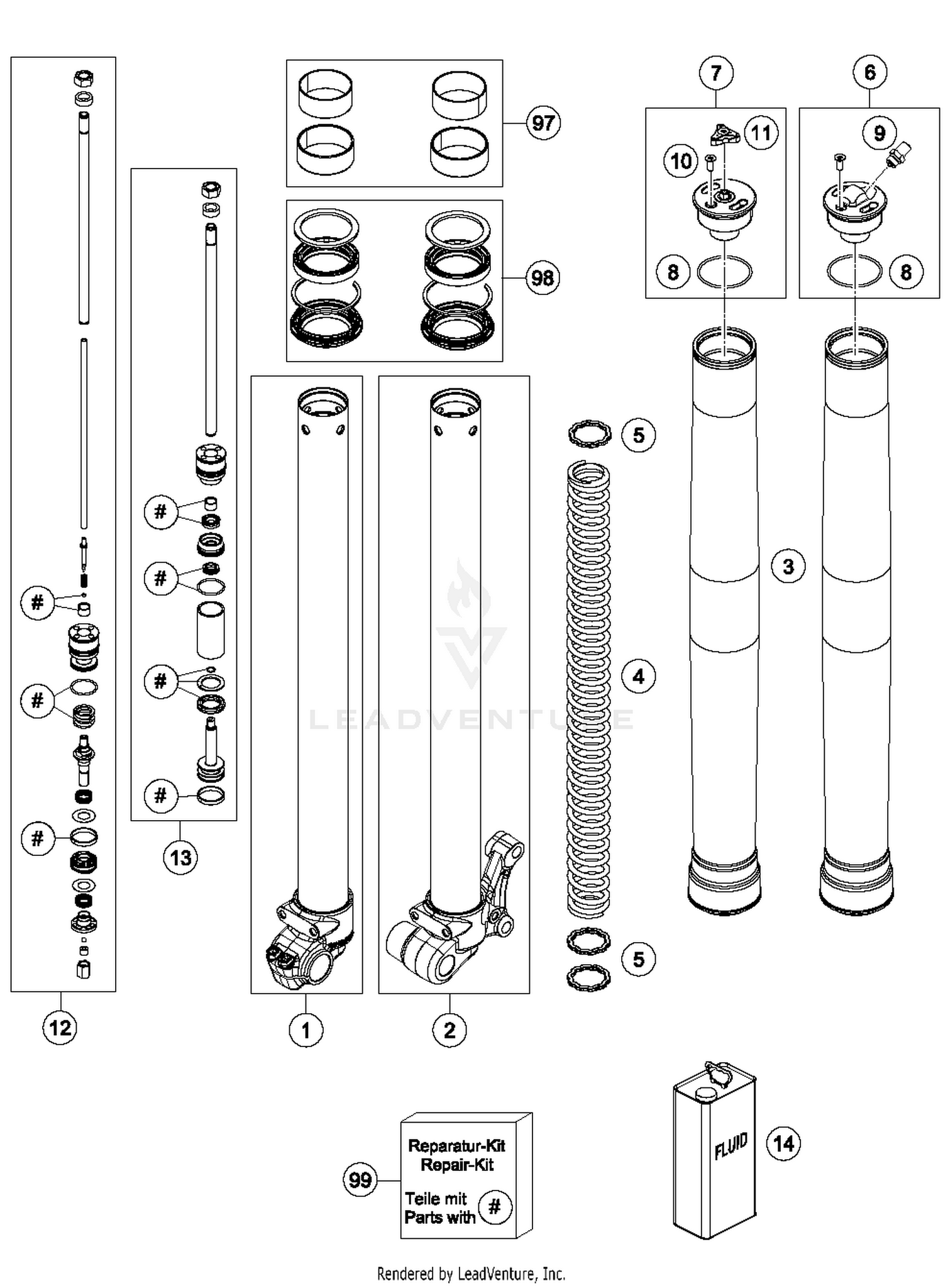 Front Fork Disassembled