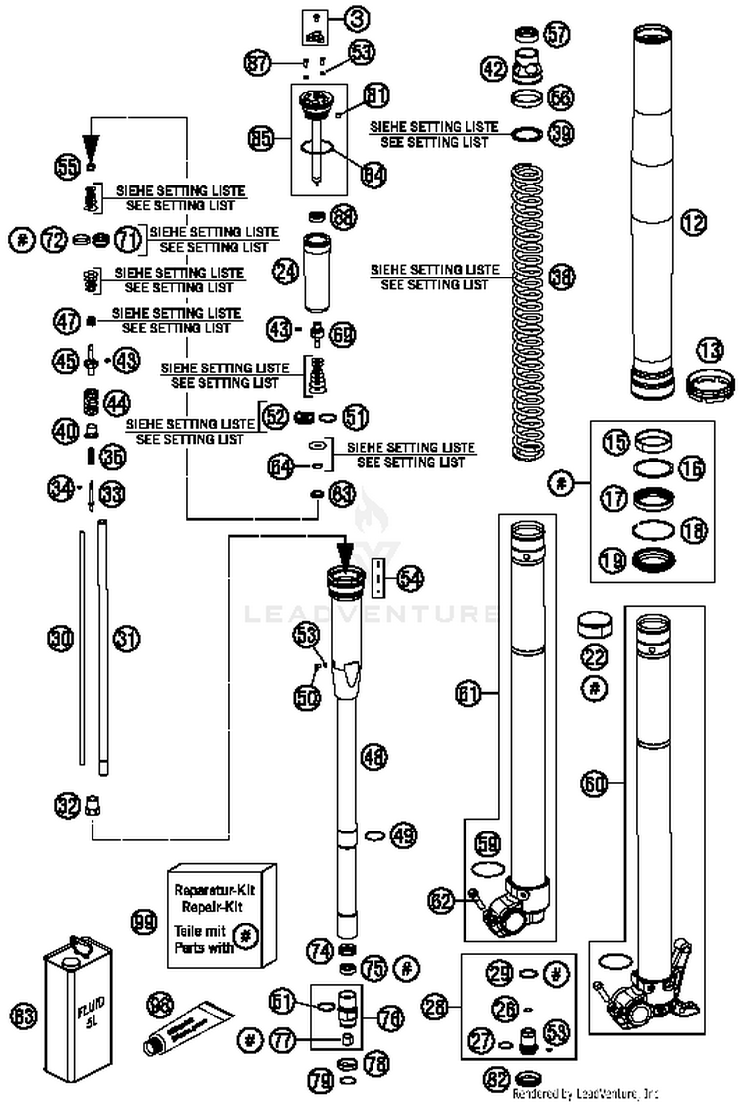Front Fork, Disassembled