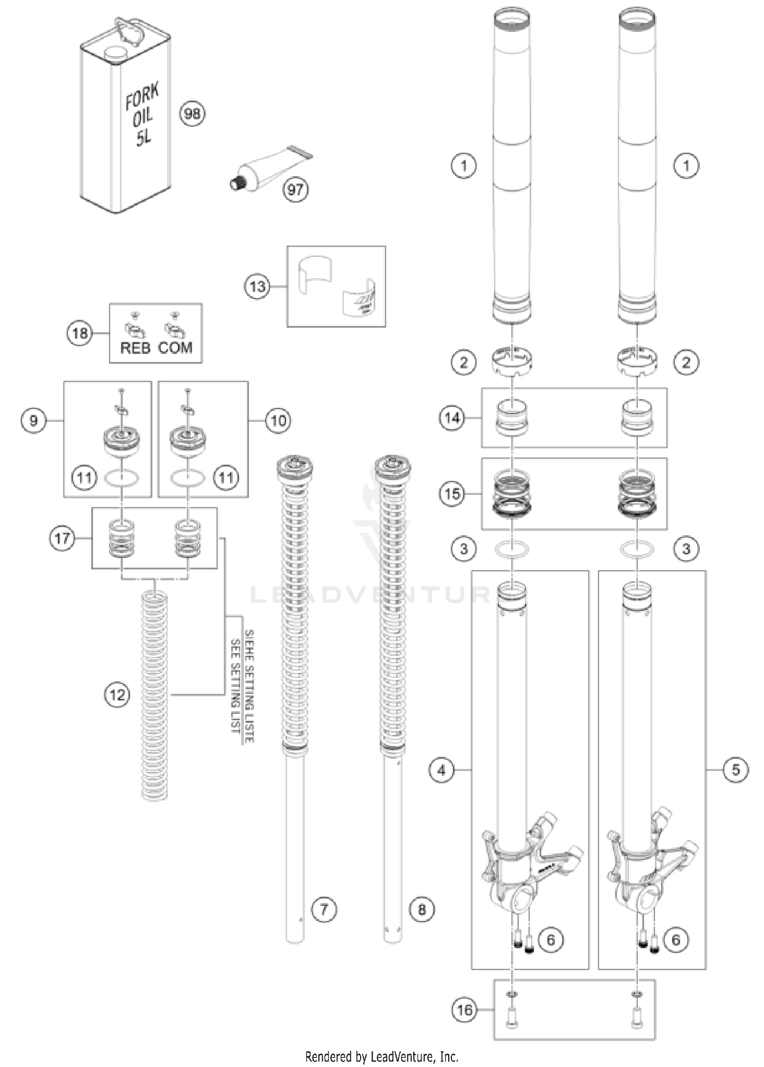 FRONT FORK DISASSEMBLED