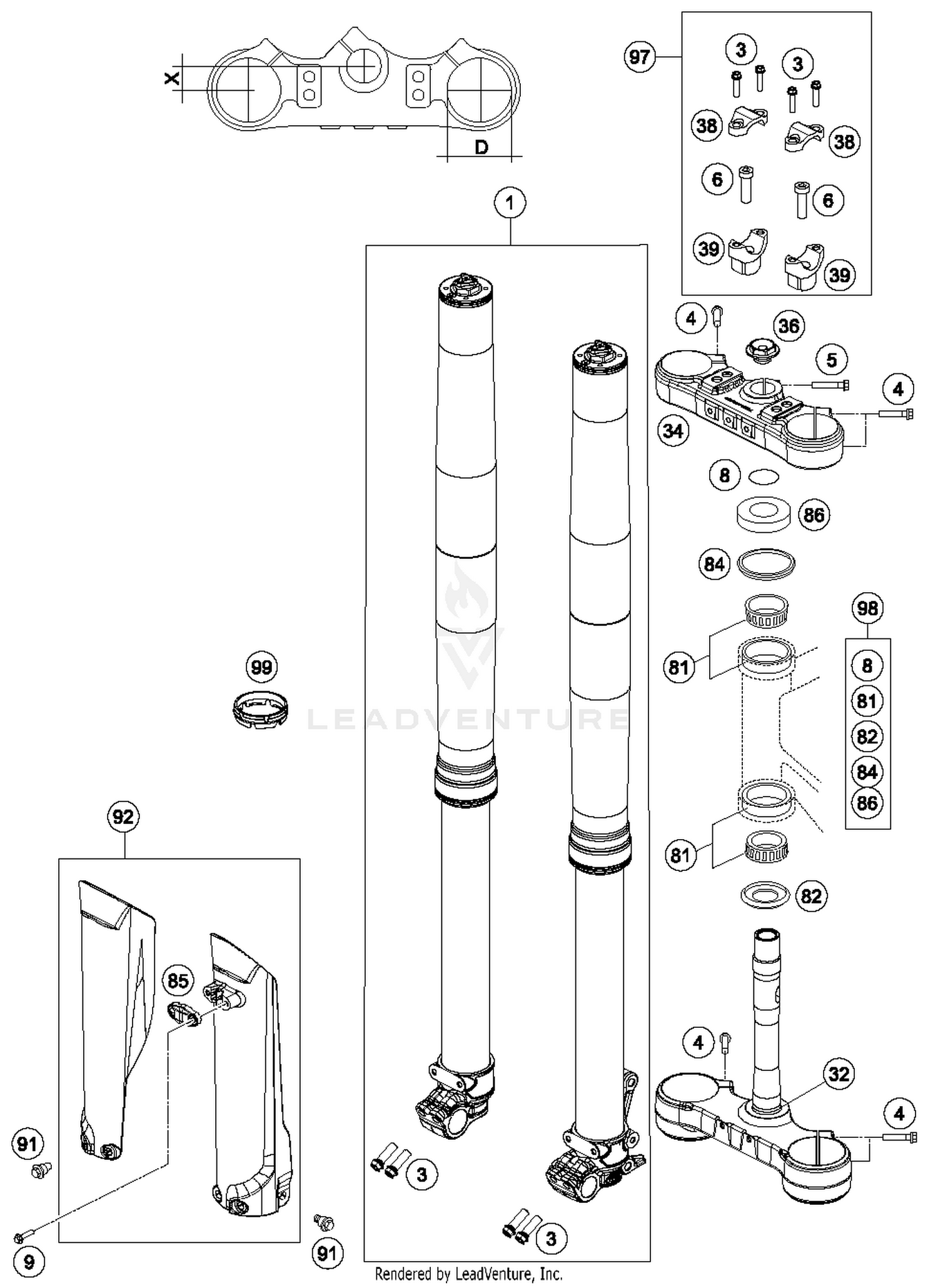 Front Fork, Triple Clamp