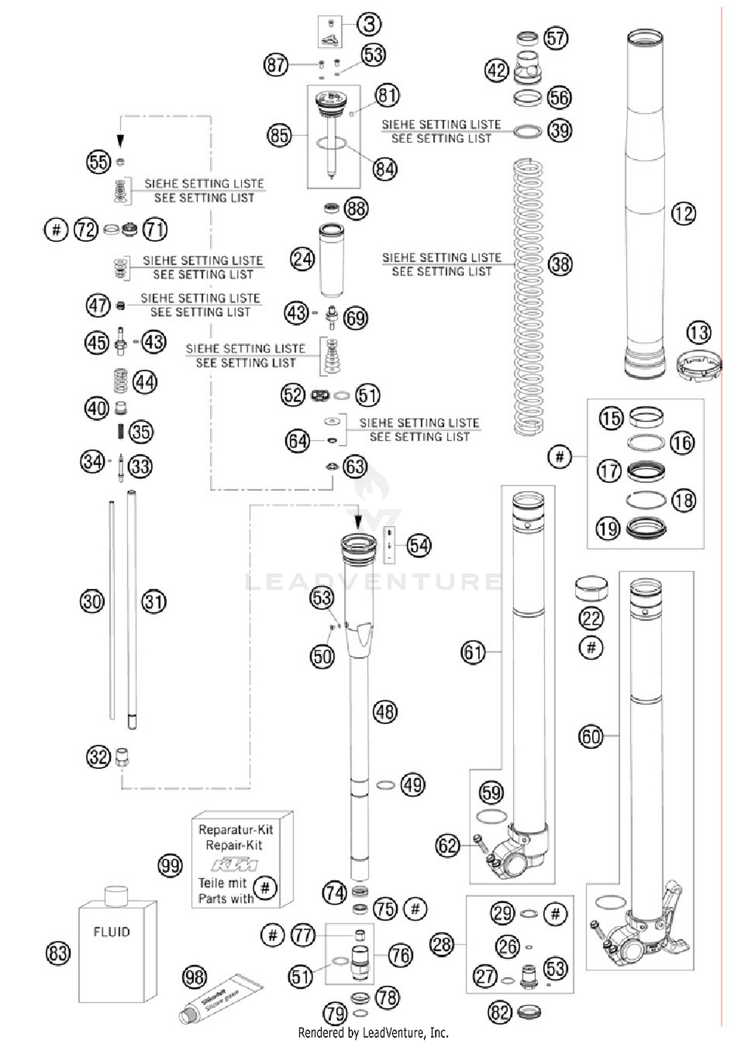 Front Fork, Disassembled