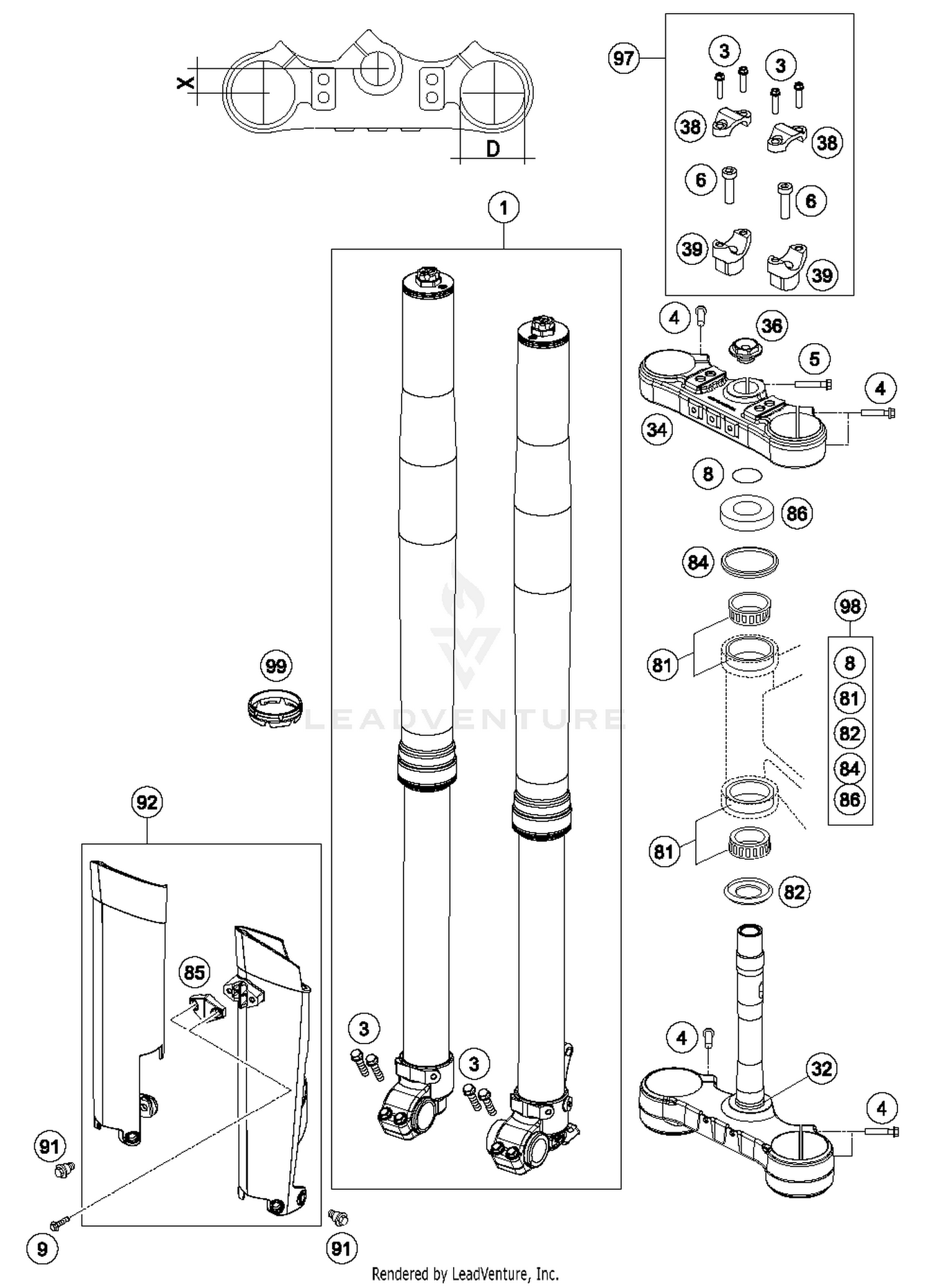 Front Fork, Triple Clamp
