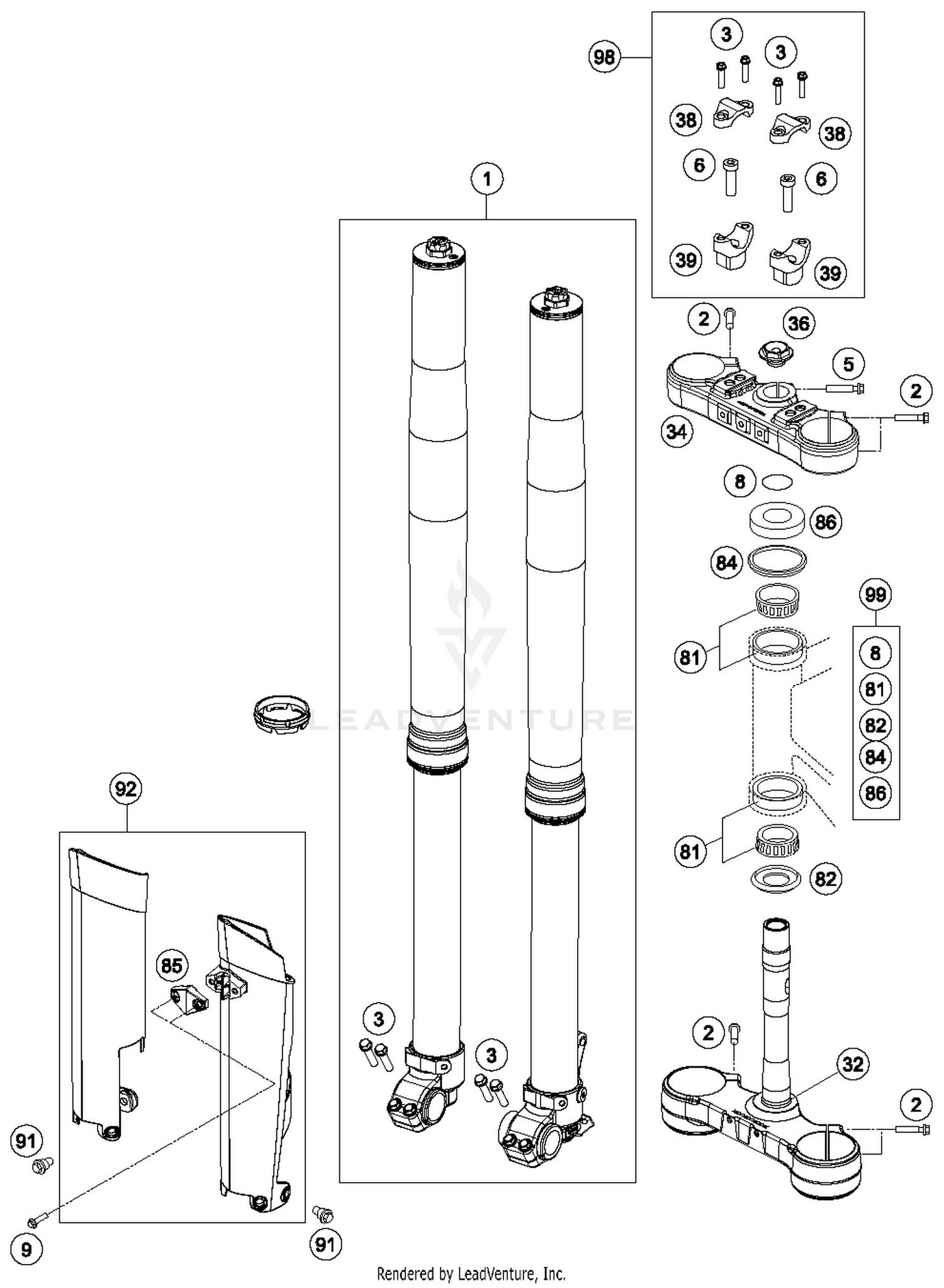 Front Fork, Triple Clamp