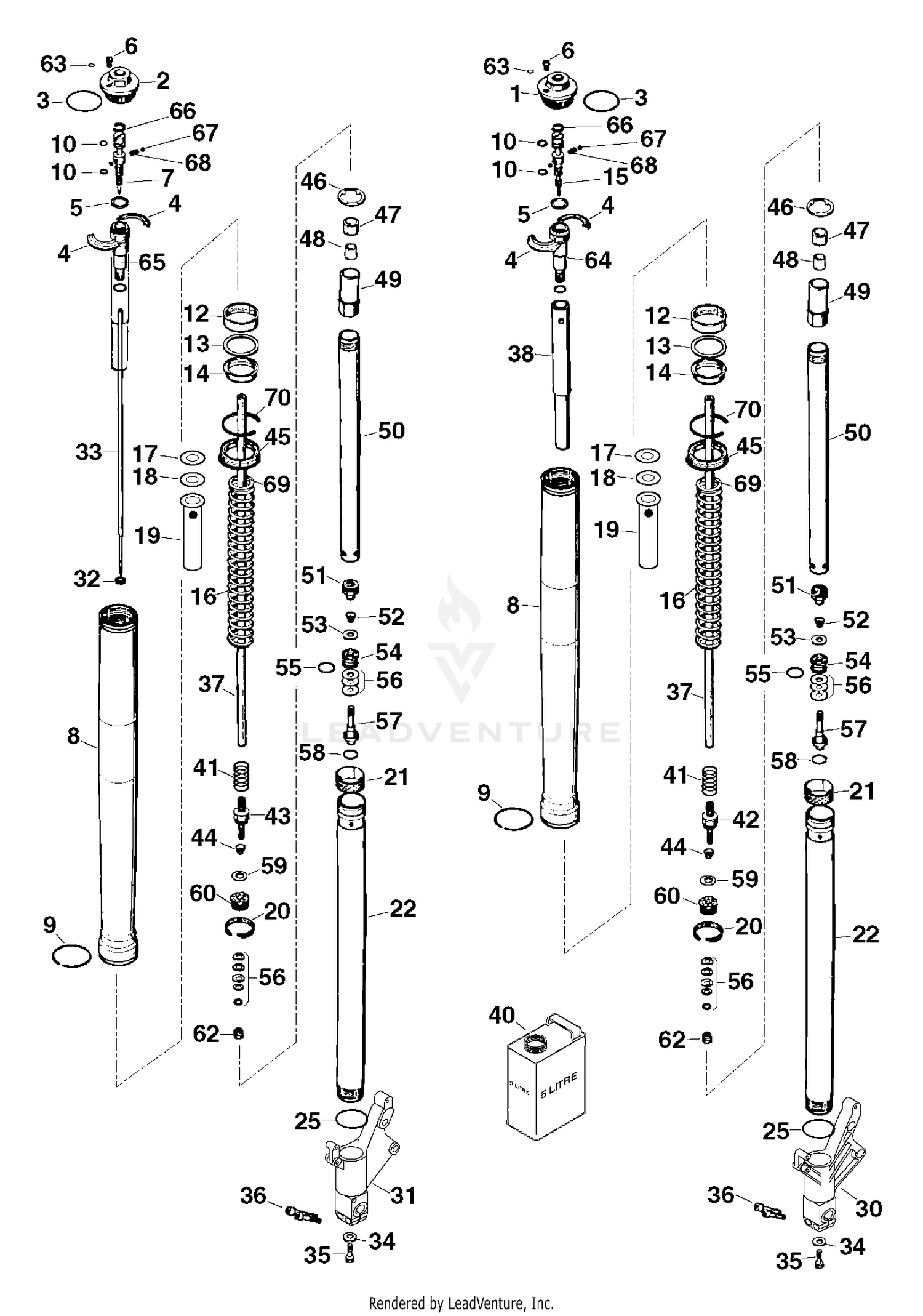 Fork Legs White Power