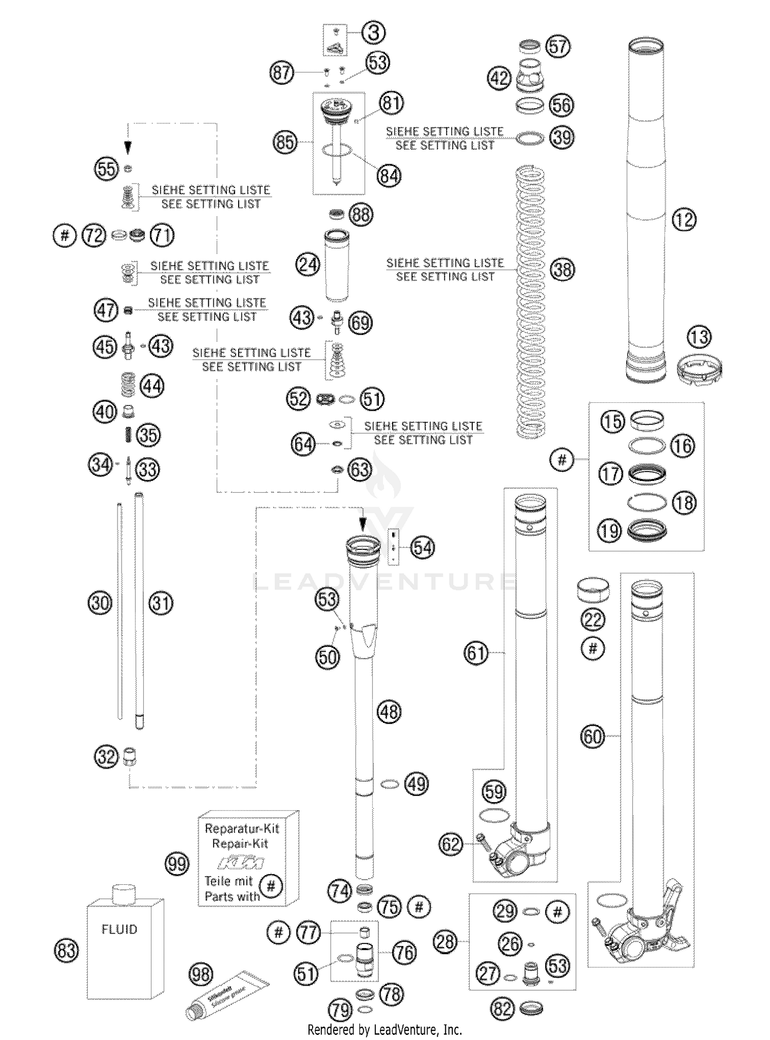 Front Fork, Disassembled