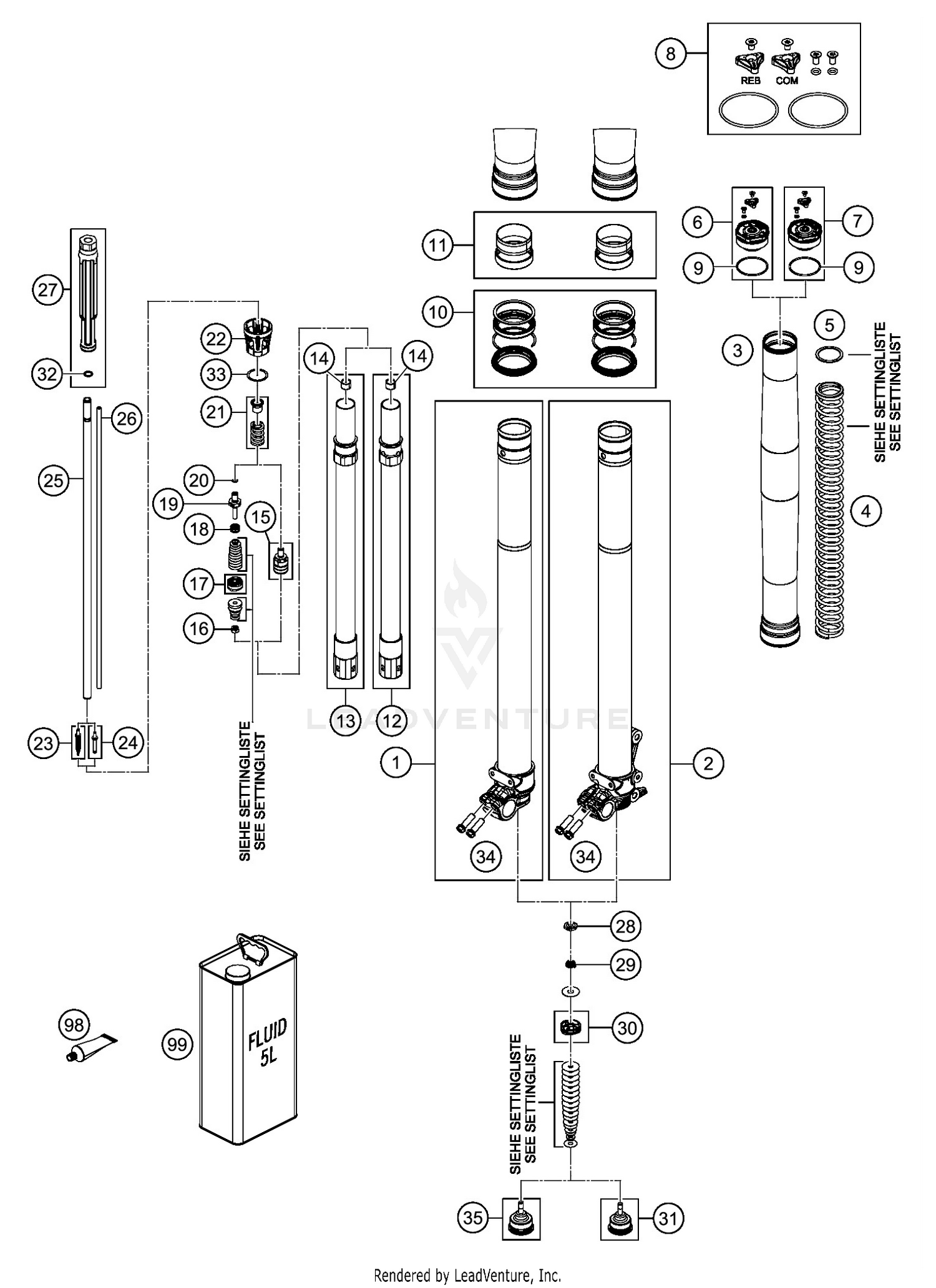 FRONT FORK DISASSEMBLED