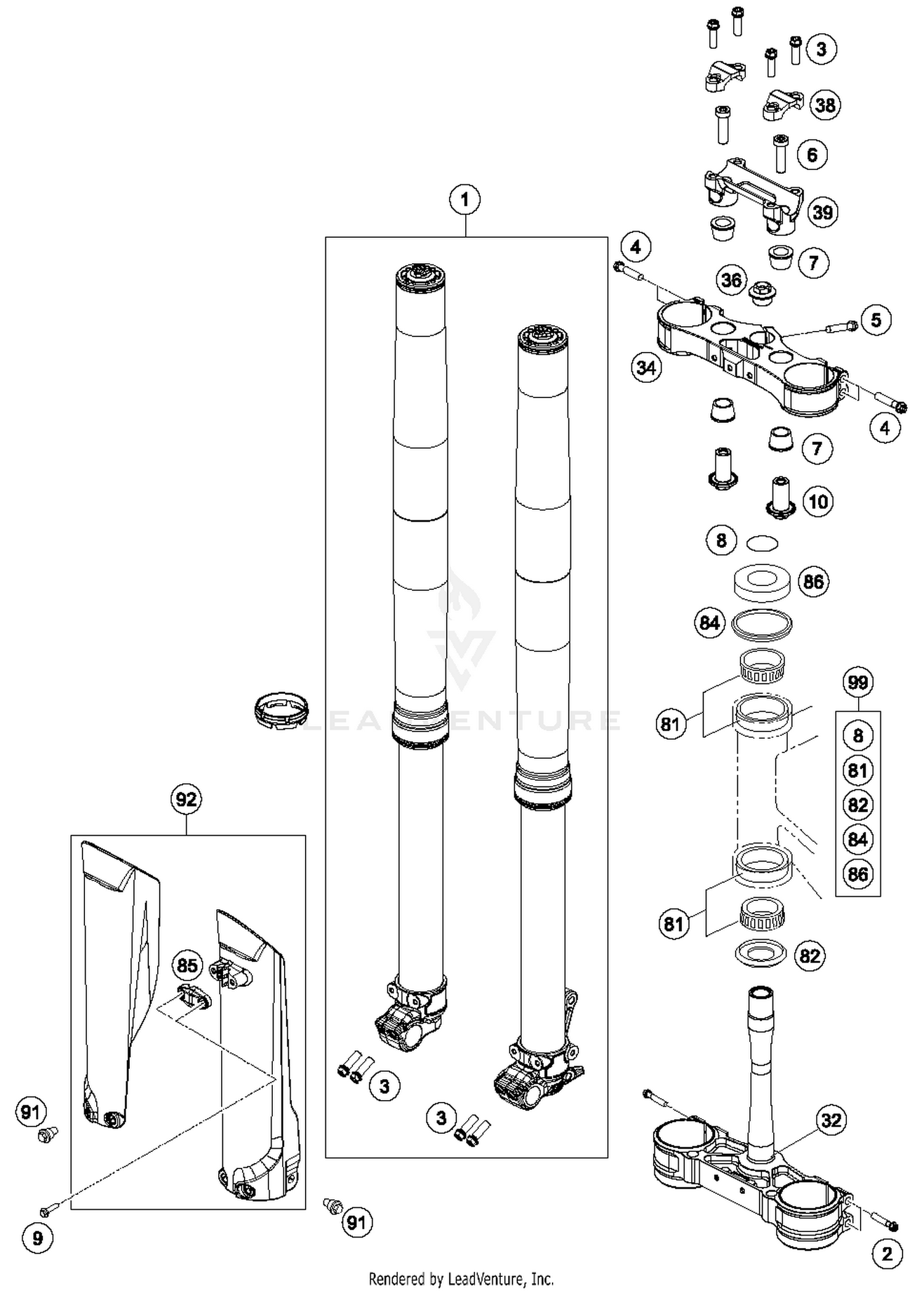 Front Fork, Triple Clamp