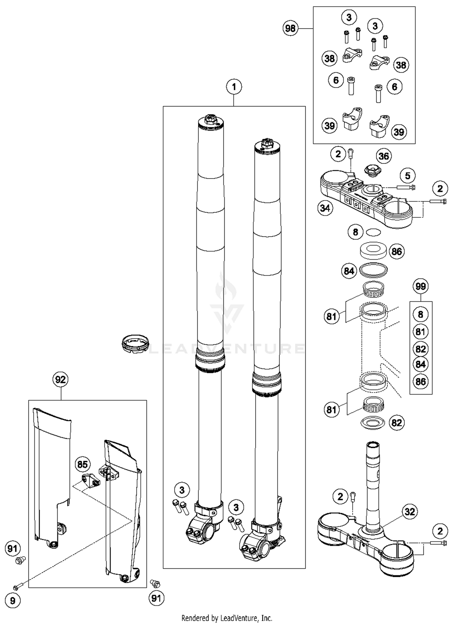 Front Fork, Triple Clamp