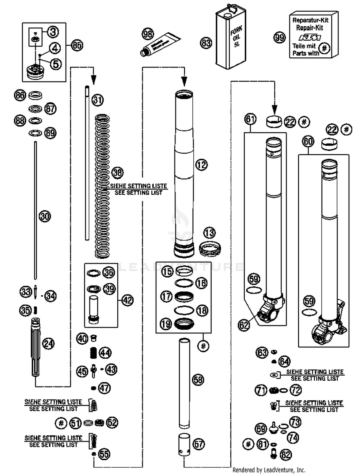 Front Fork, Disassembled