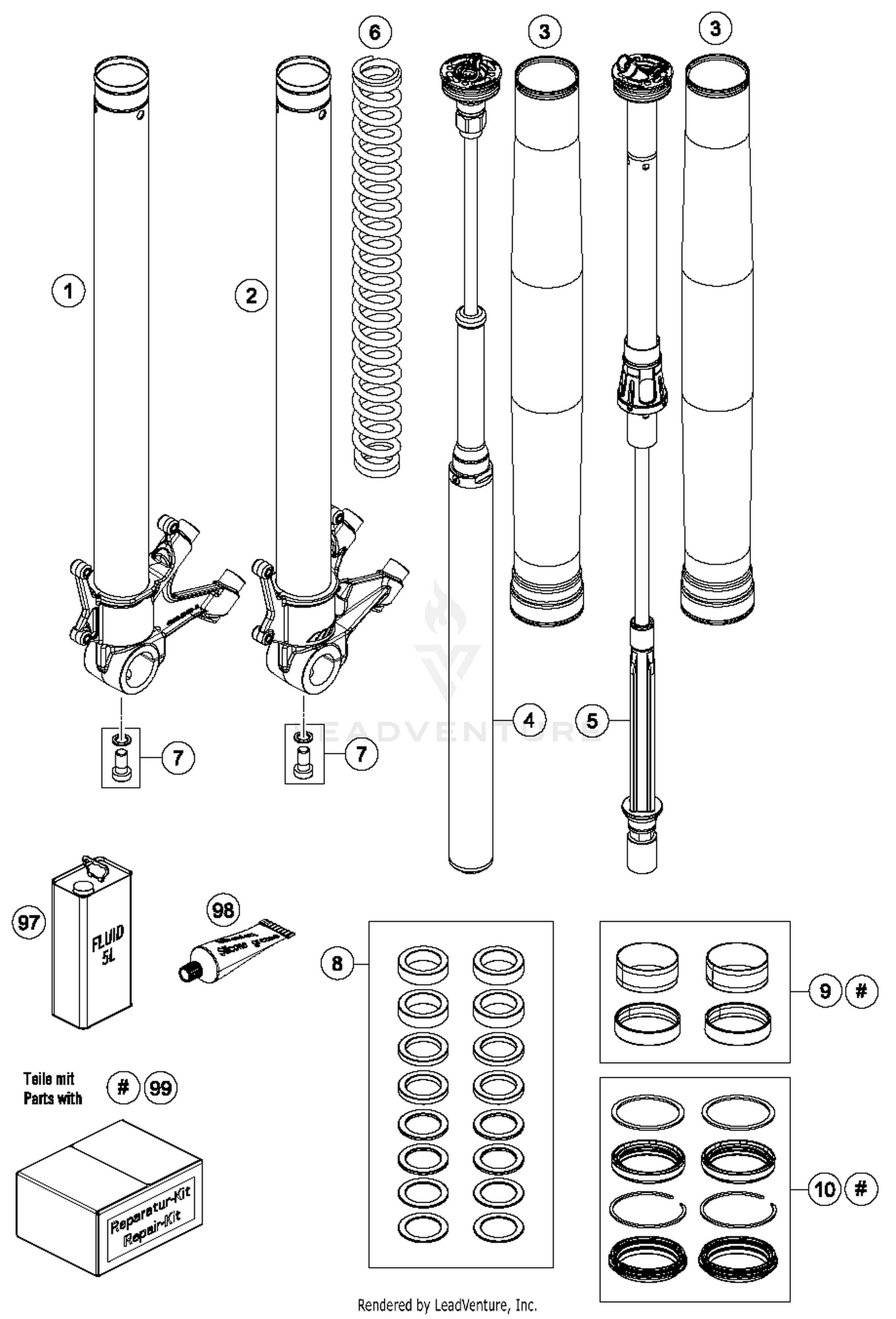 Front Fork Disassembled