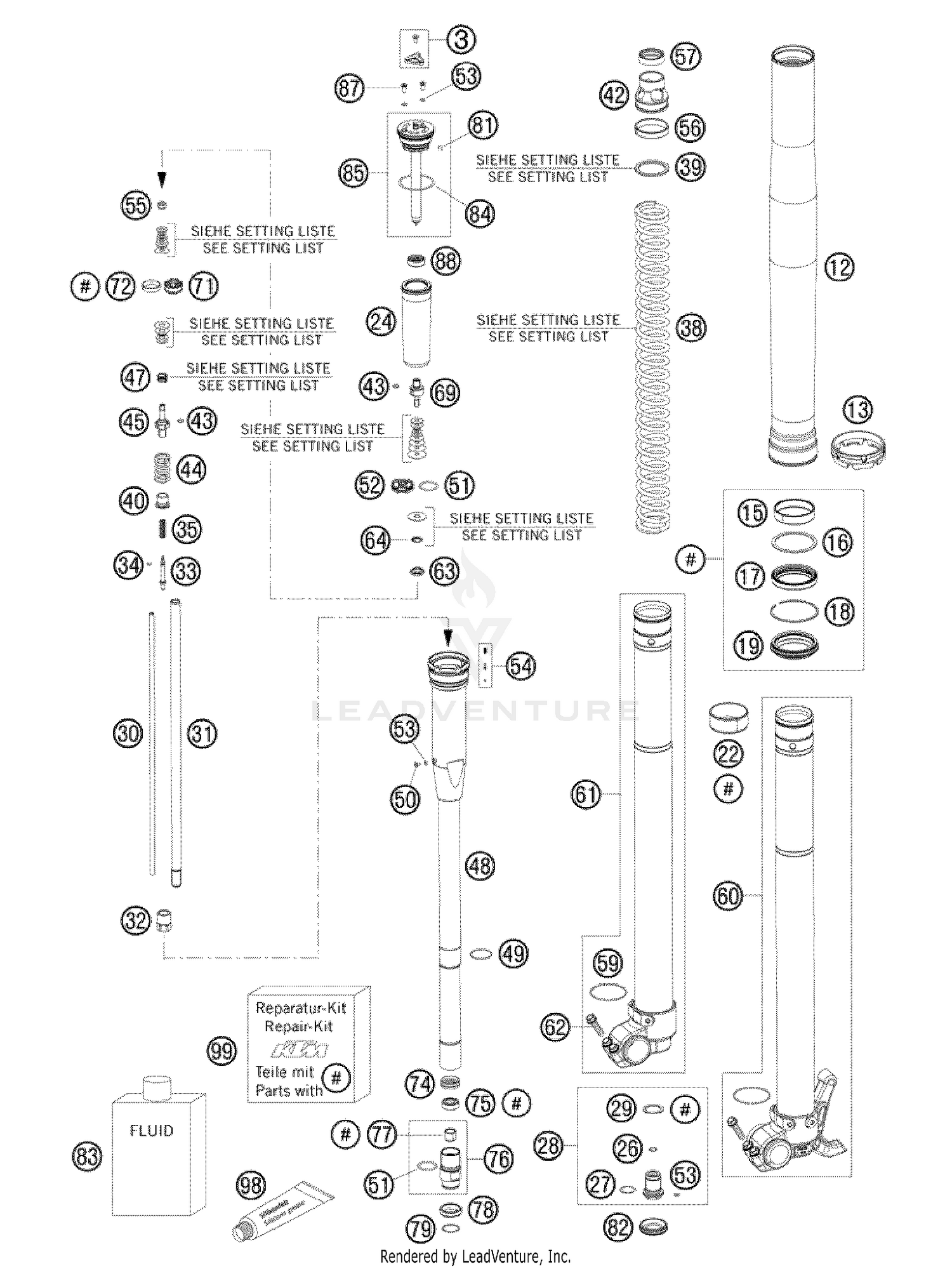 Front Fork, Disassembled