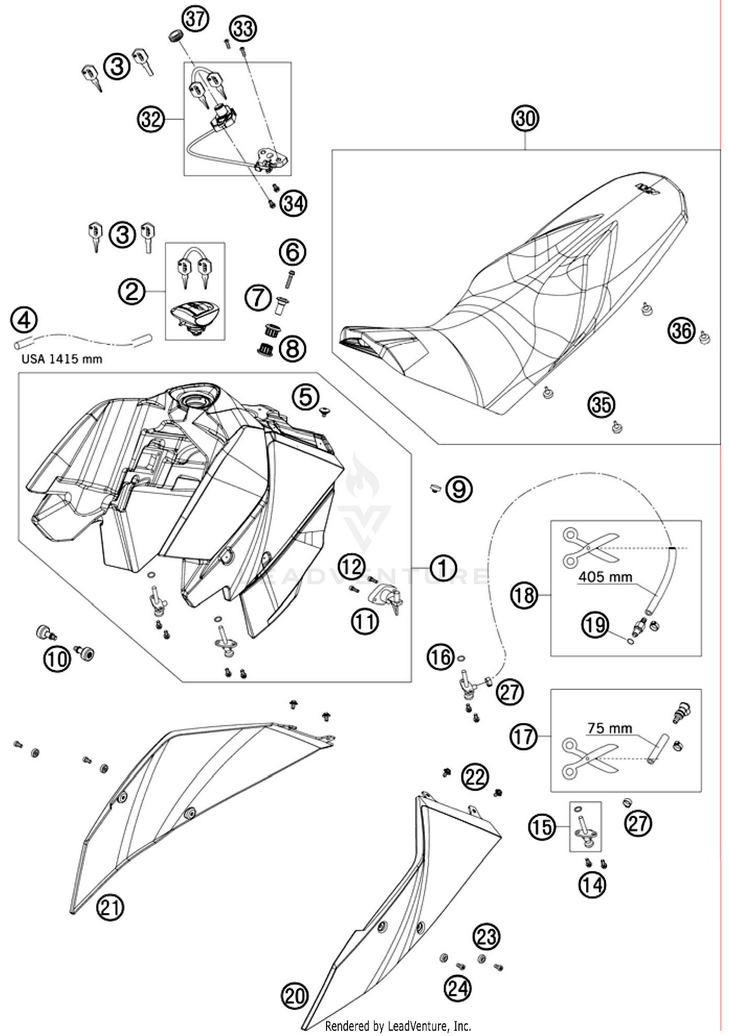 Tank, Seat, Cover