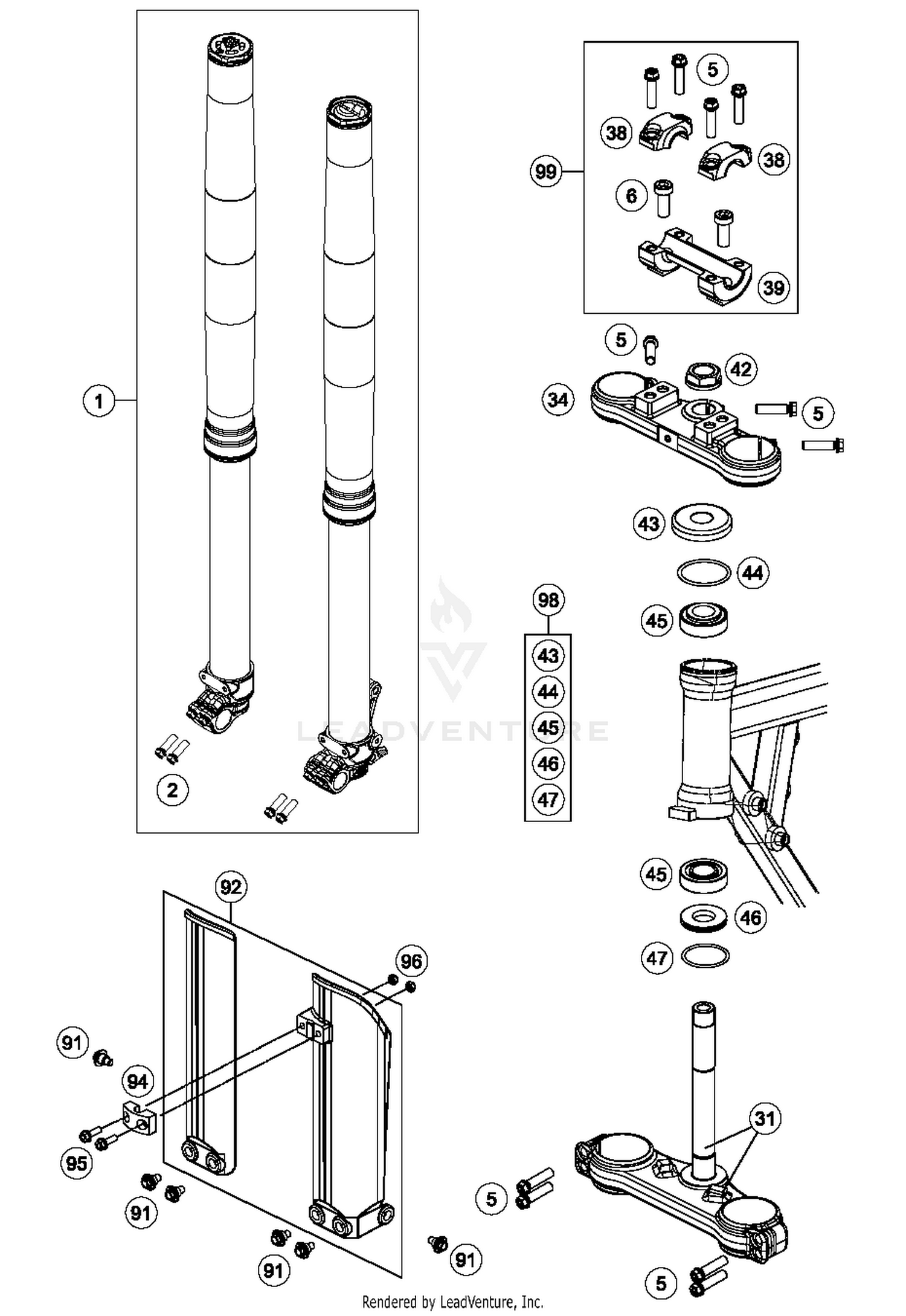 Front Fork, Triple Clamp