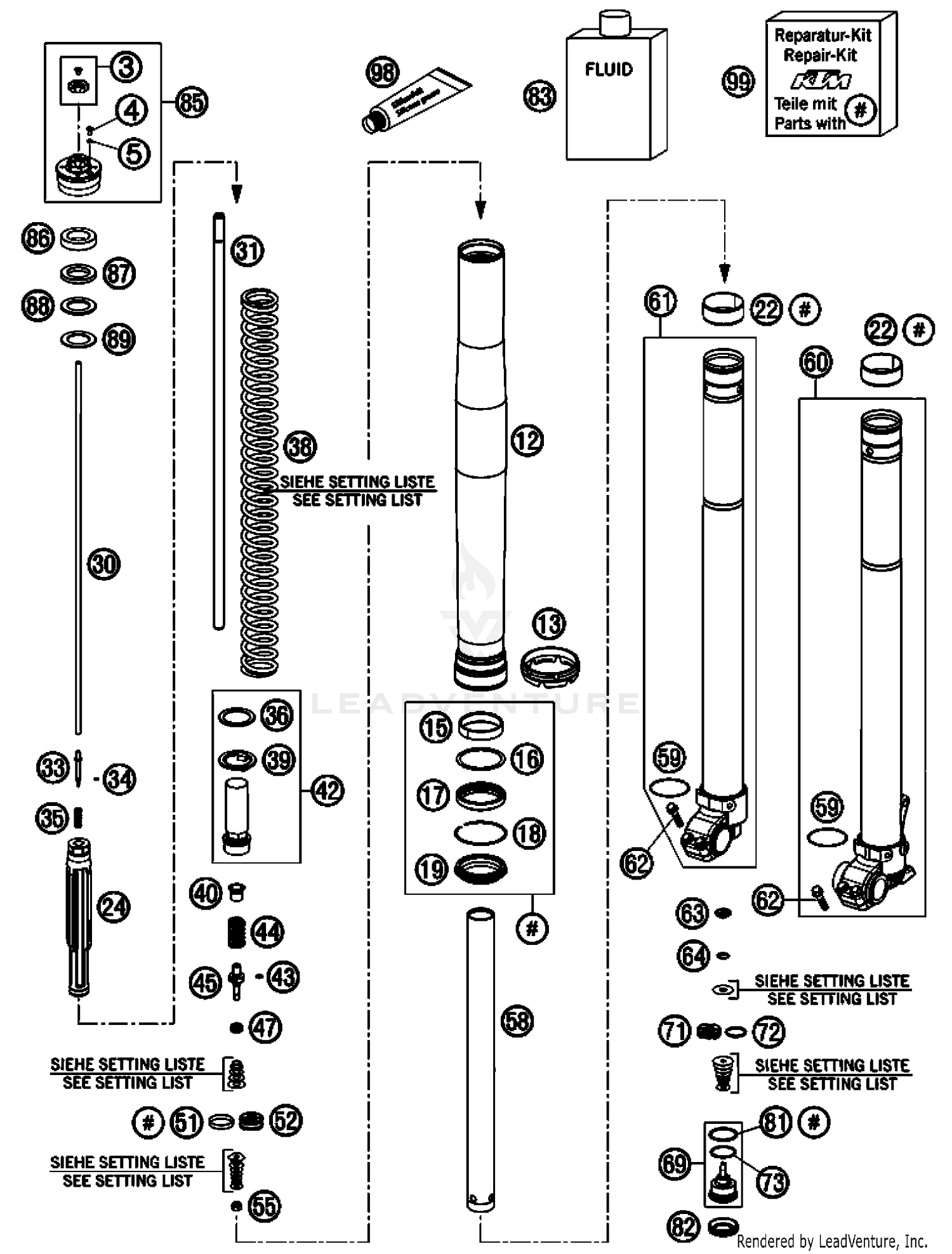 Front Fork, Disassembled