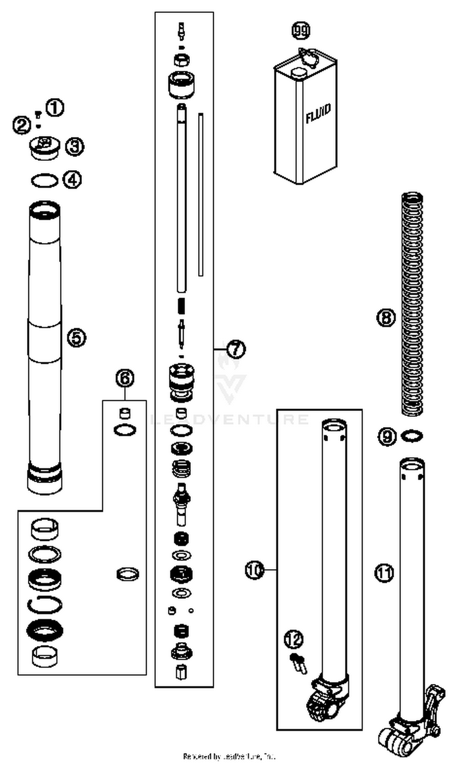 Front Fork, Disassembled