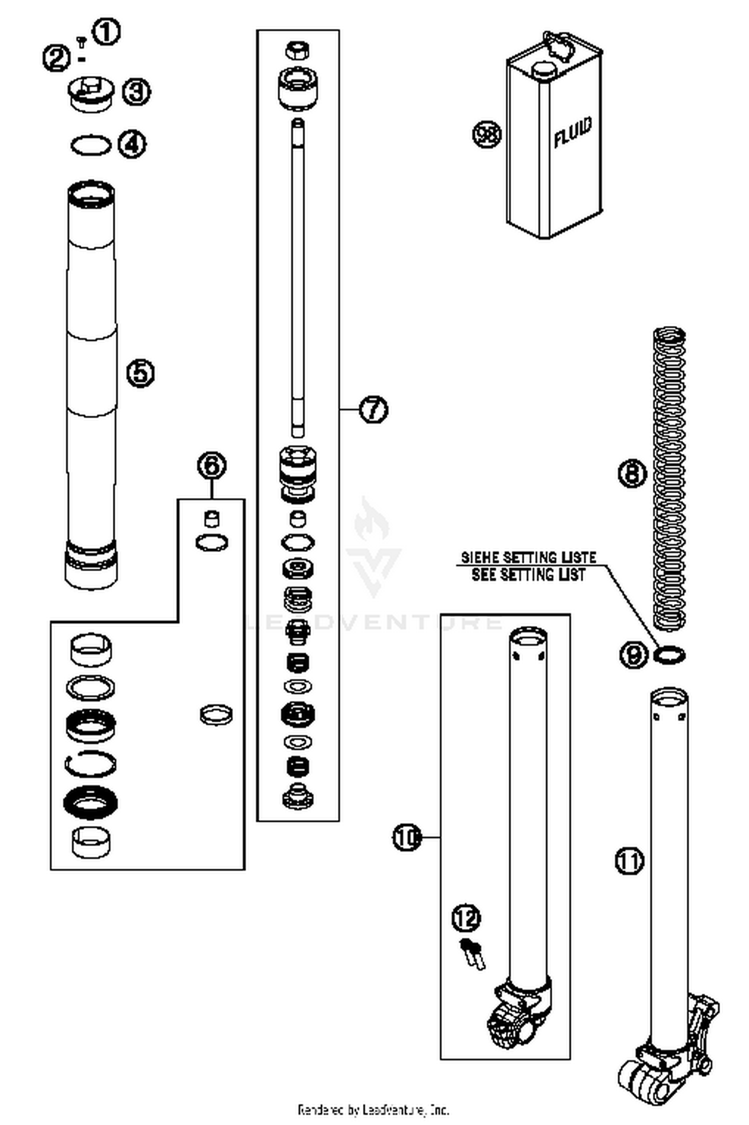 Front Fork, Disassembled