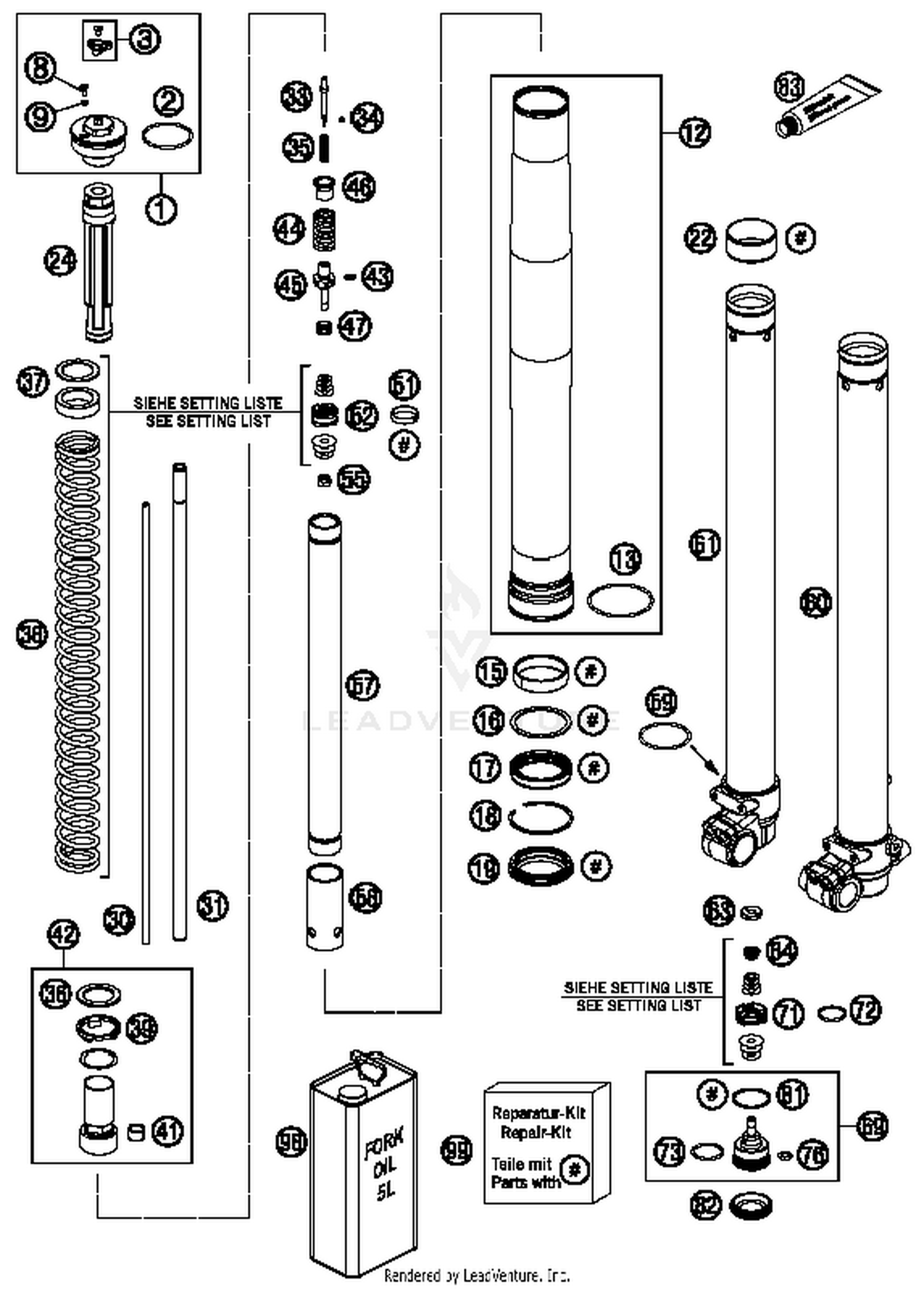 Front Fork, Disassembled