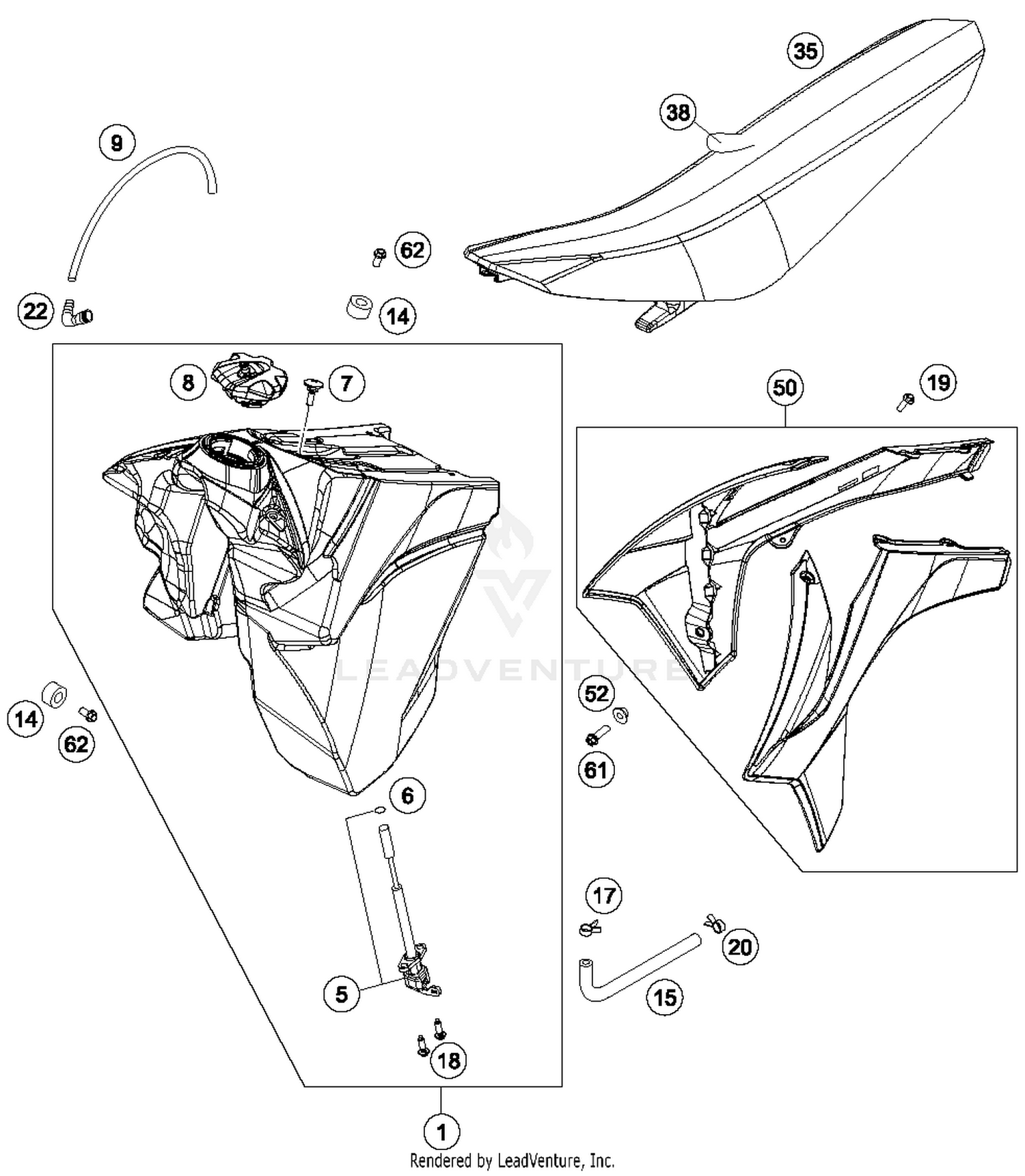 Tank, Seat, Cover