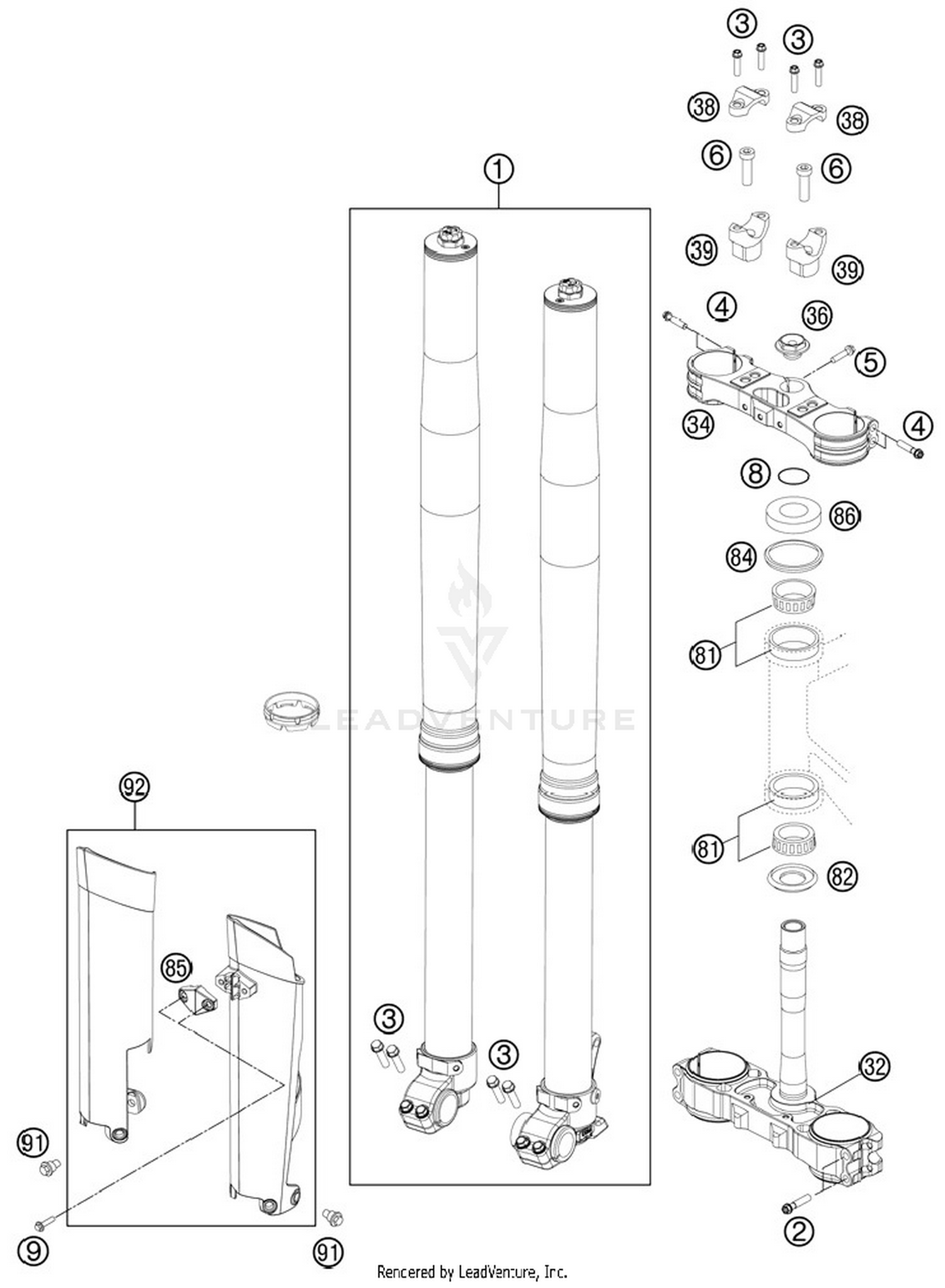 Front Fork, Triple Clamp
