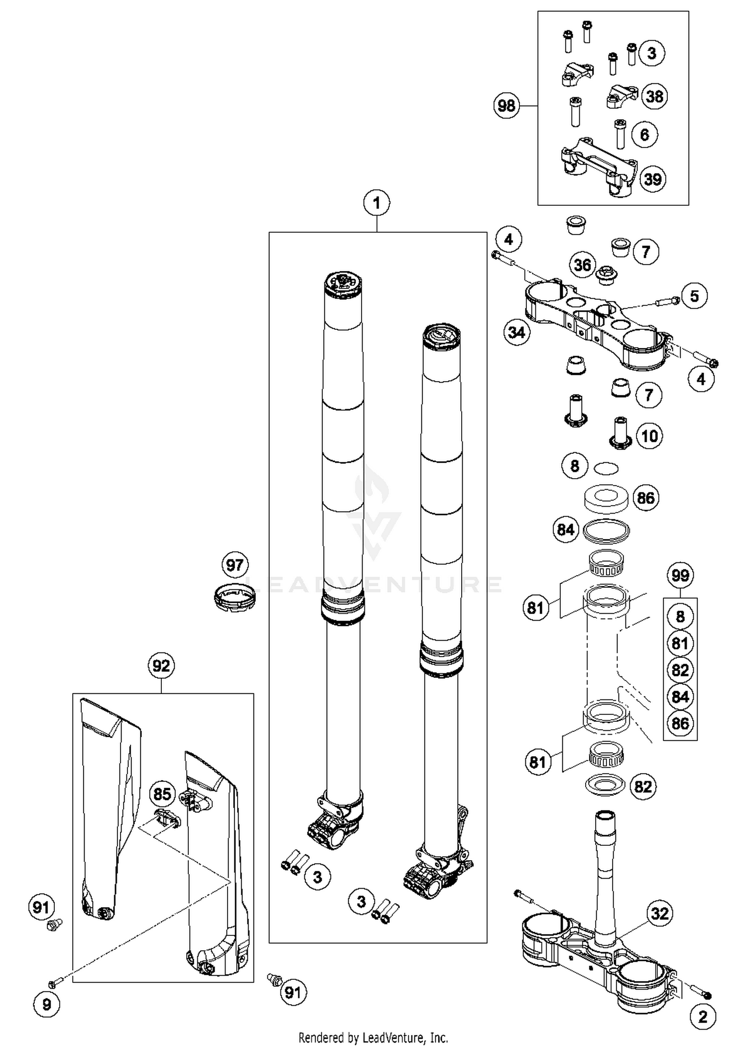 Front Fork, Triple Clamp