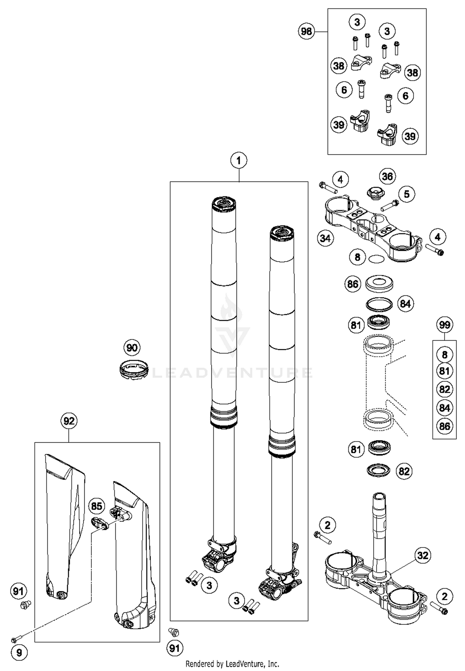Front Fork, Triple Clamp