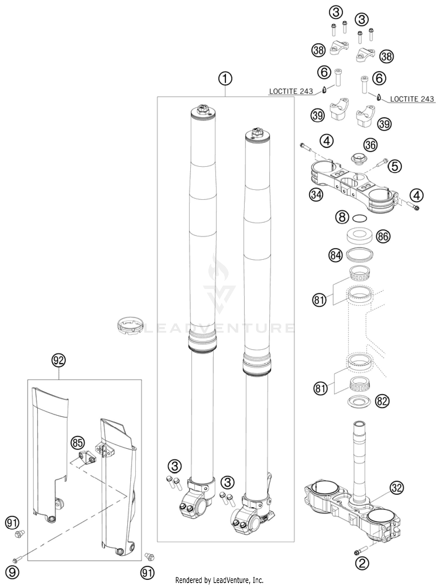 Front Fork, Triple Clamp