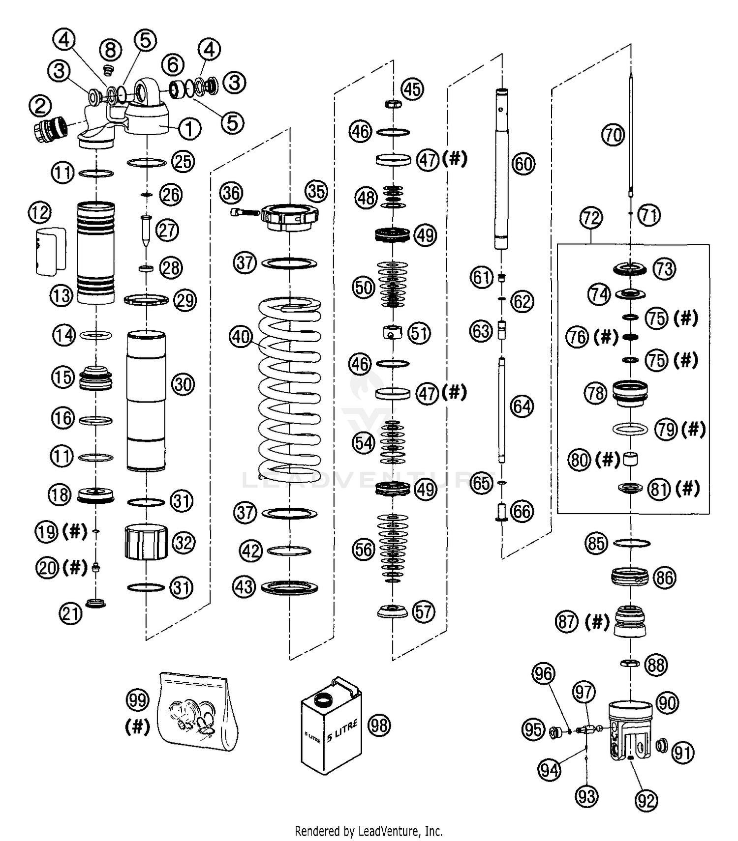 Shock Absorber WP Disassembled