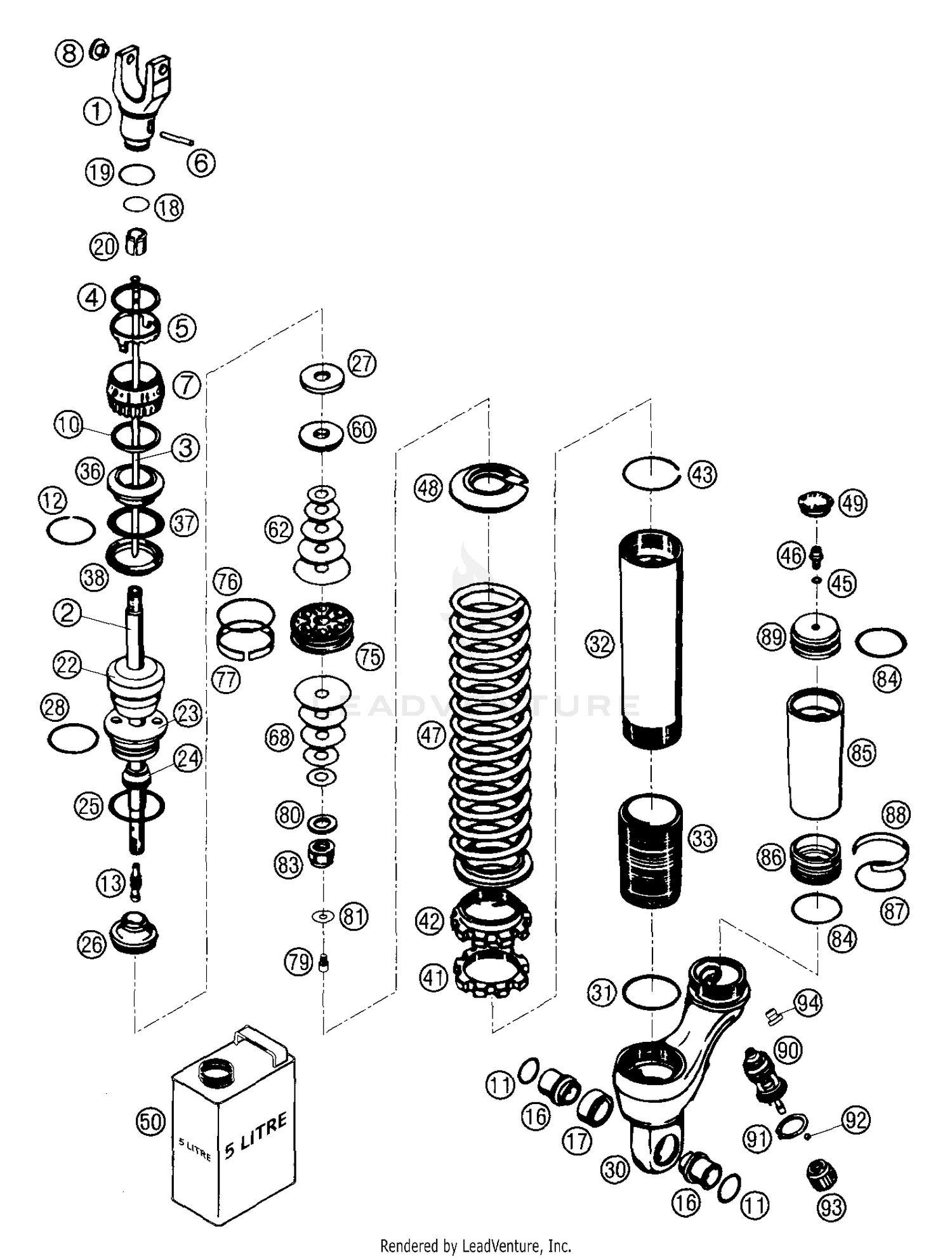 Shock Absorber WP Disassembled