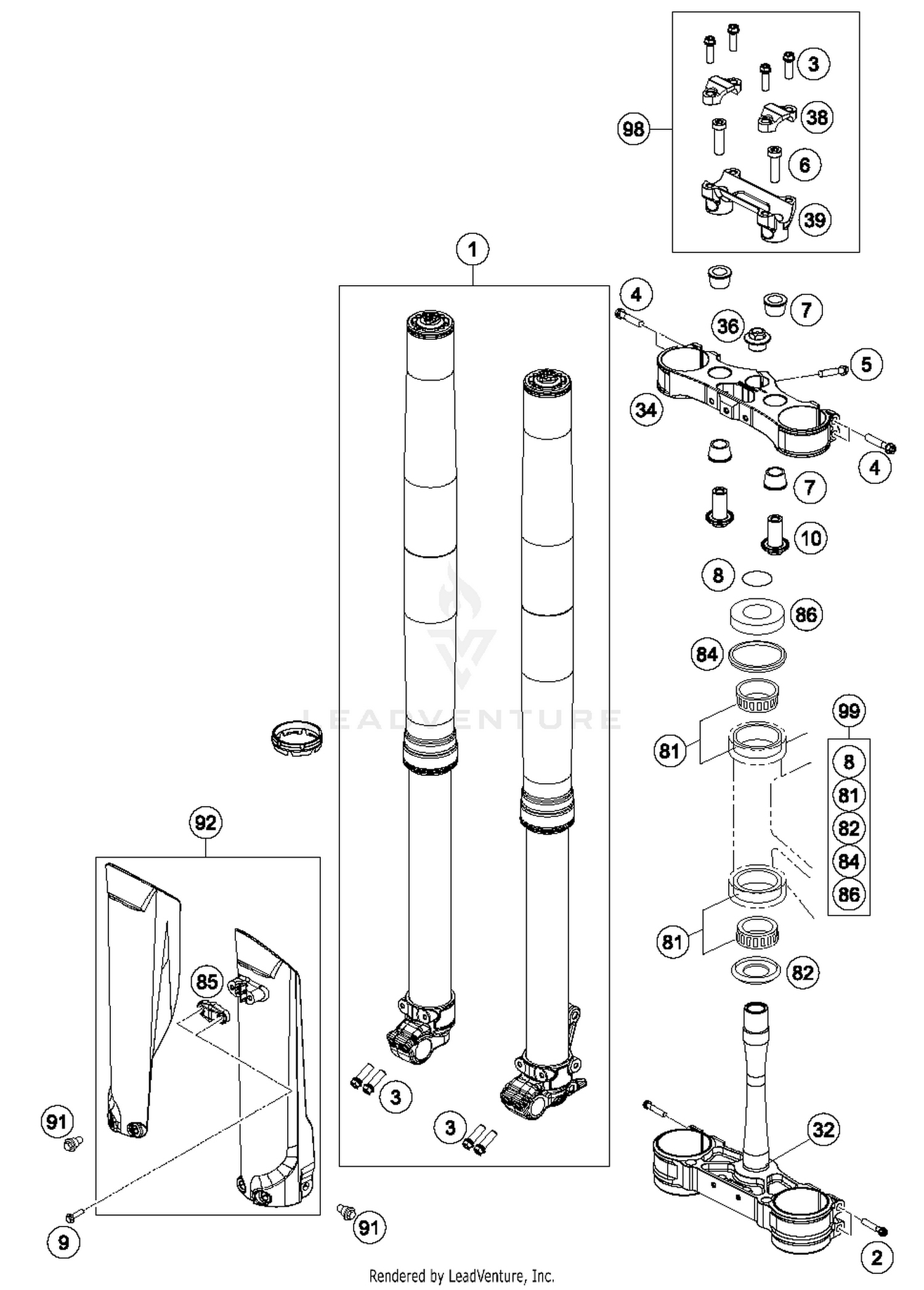 Front Fork, Triple Clamp