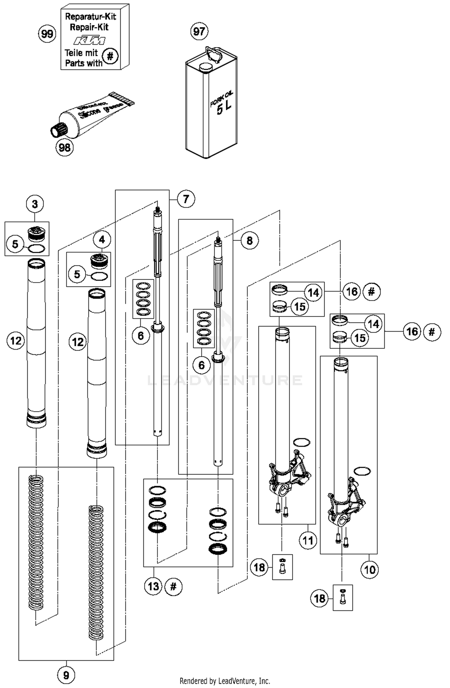 Front Fork Disassembled