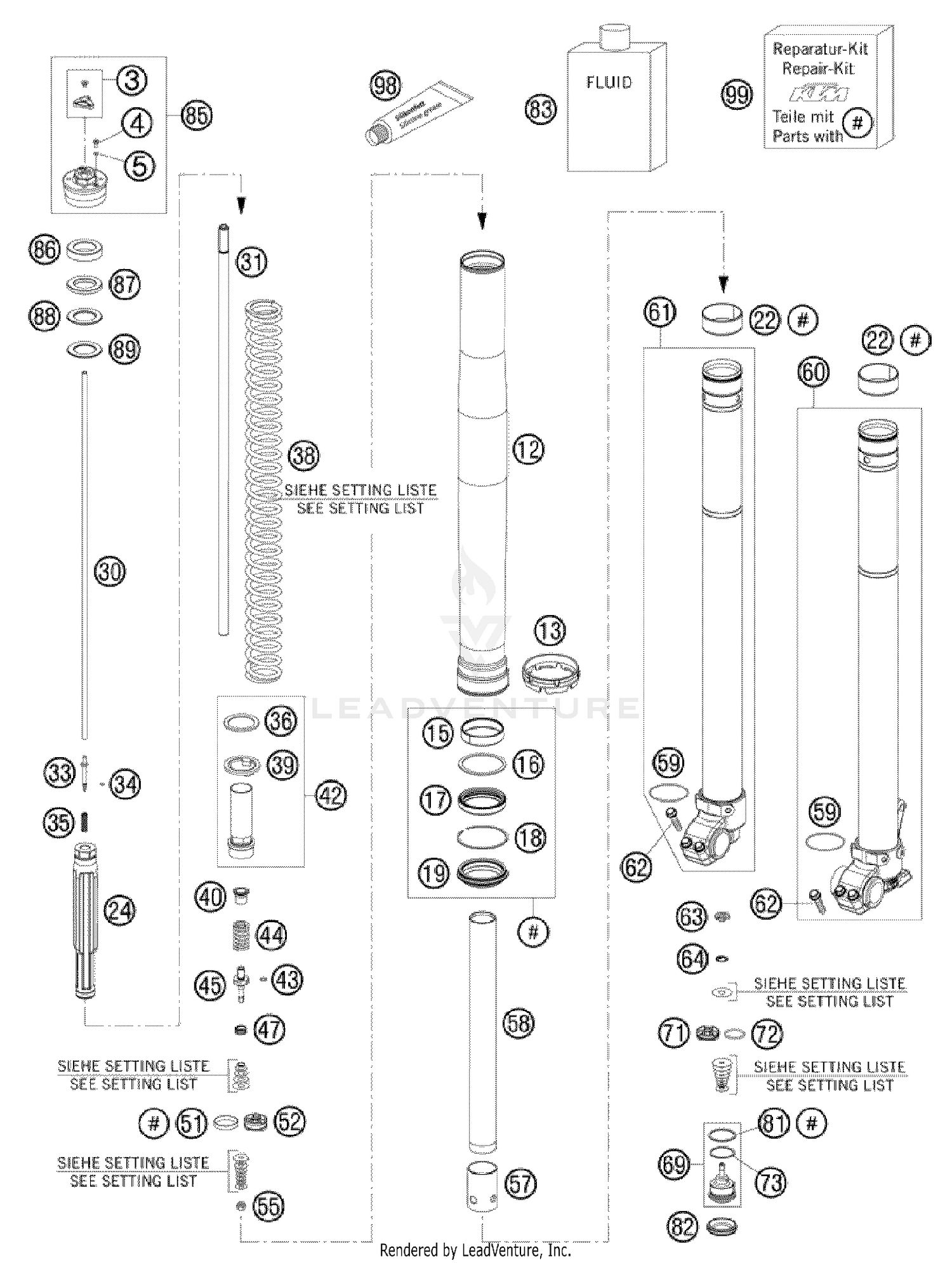 Front Fork  Disassembled