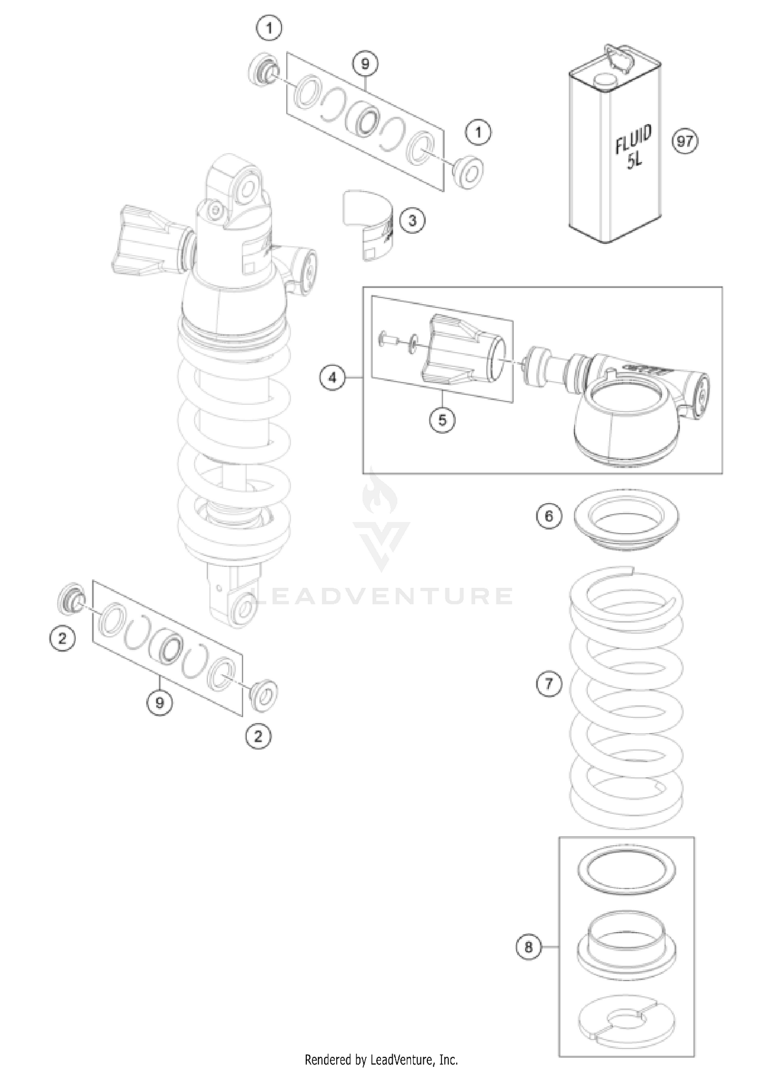 SHOCK ABSORBER DISASSEMBLED