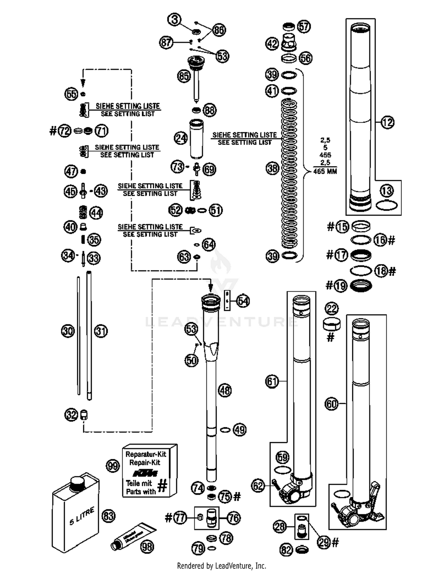 Front Fork, Disassembled