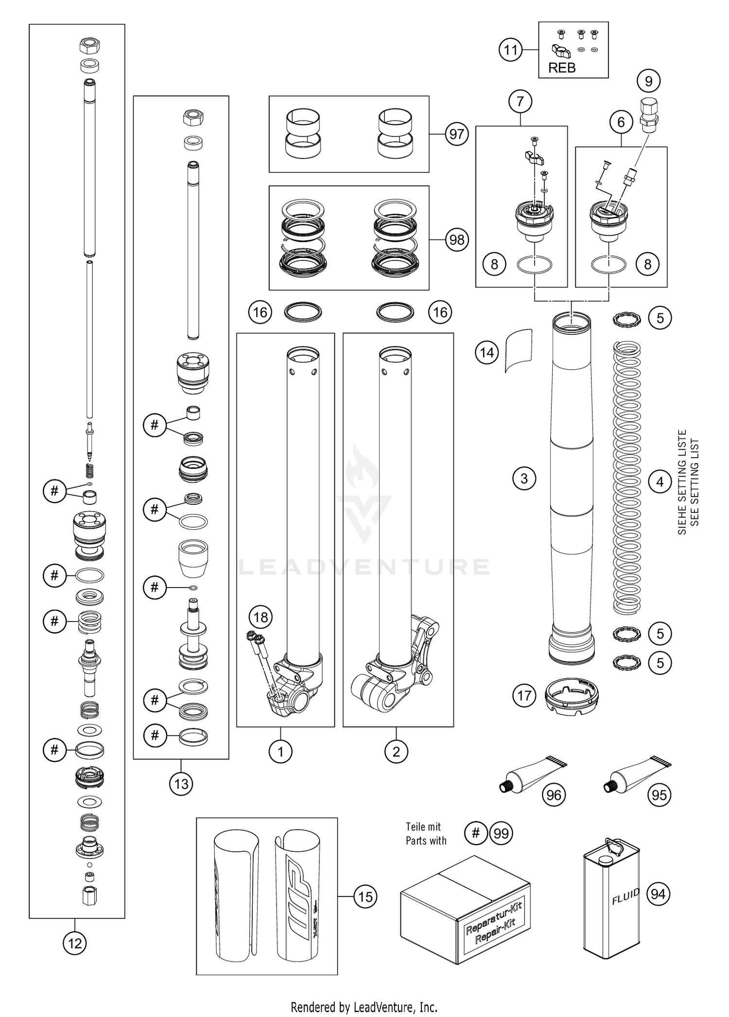 FRONT FORK DISASSEMBLED