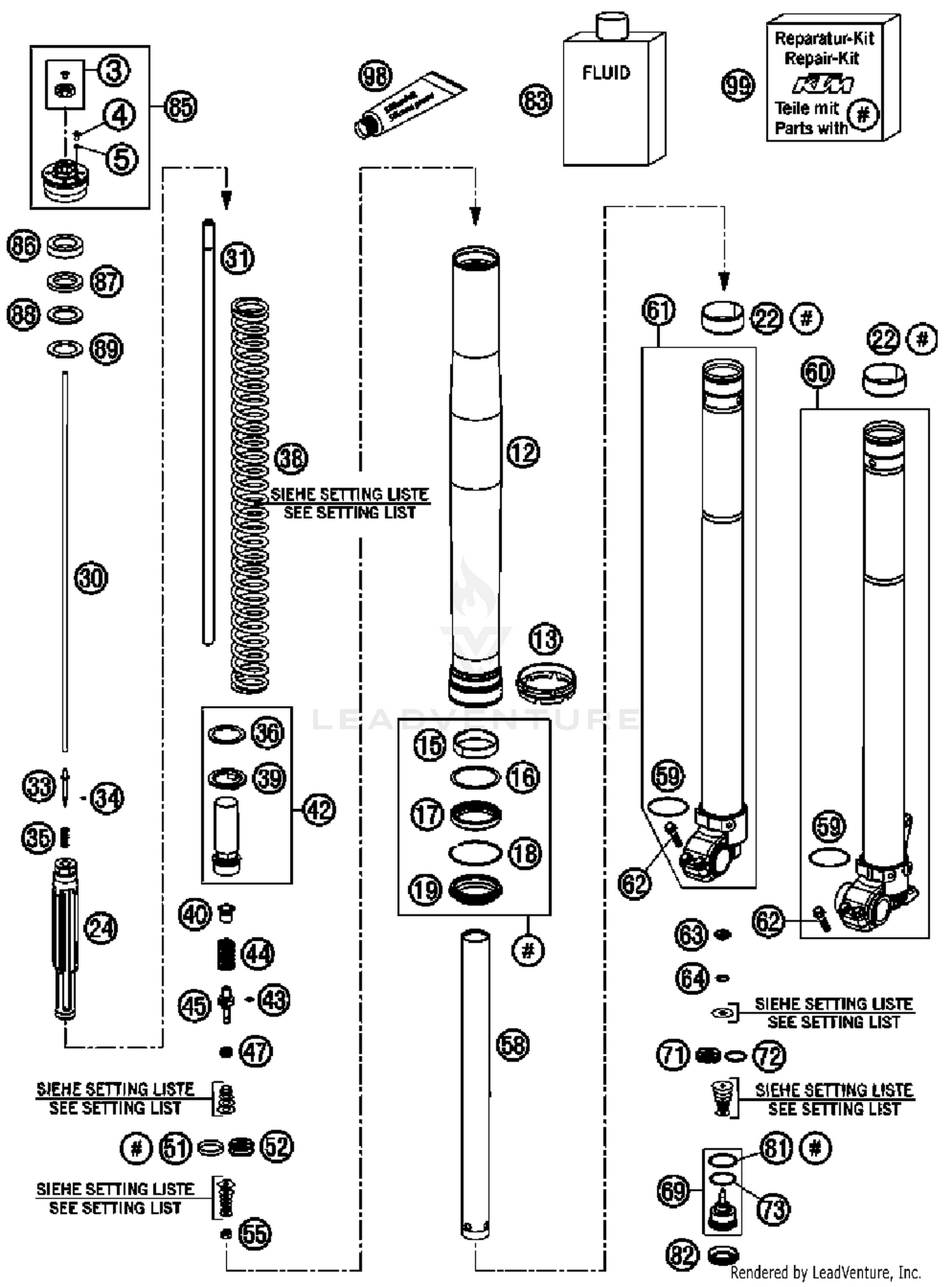 Front Fork, Disassembled