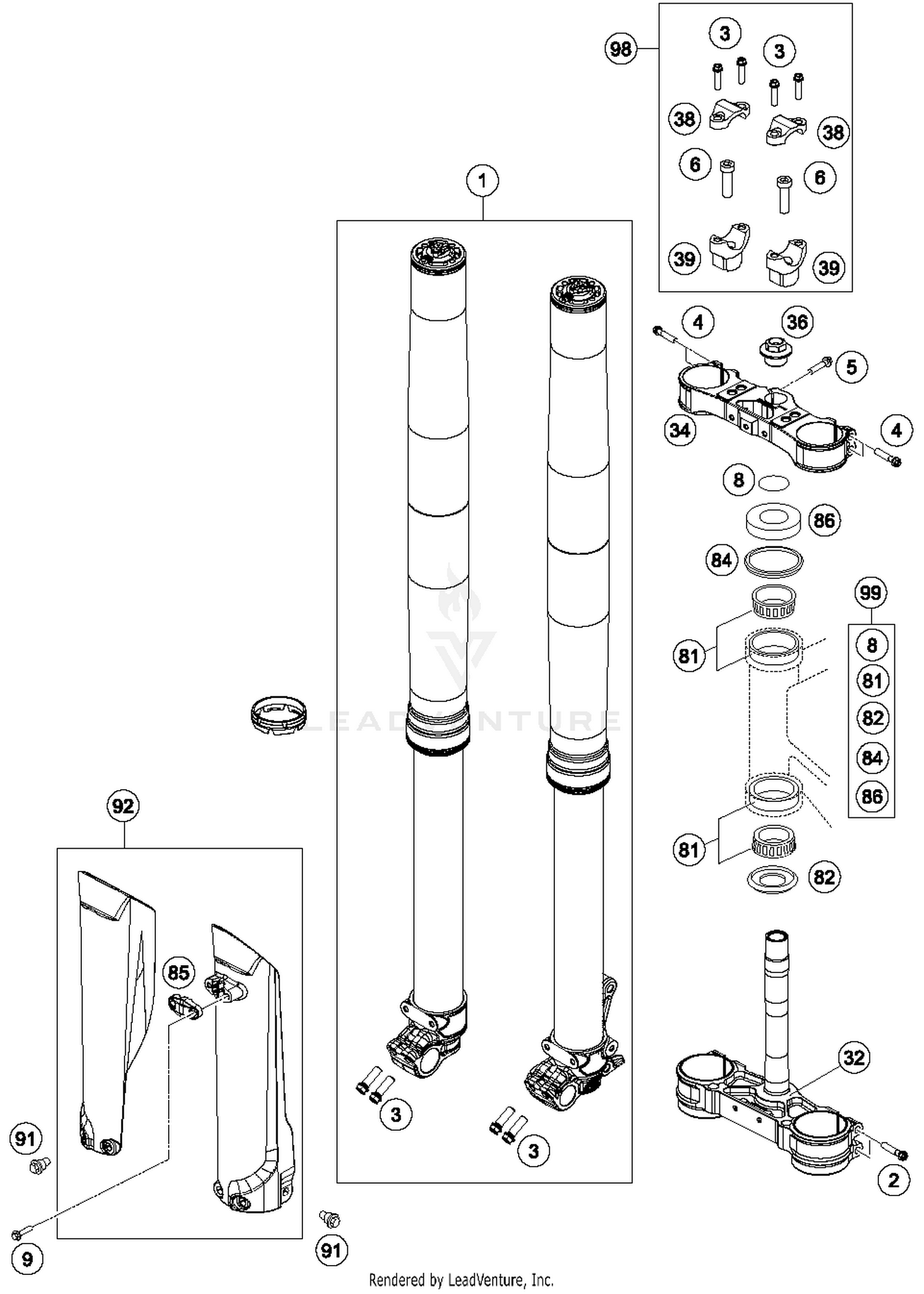 Front Fork, Triple Clamp