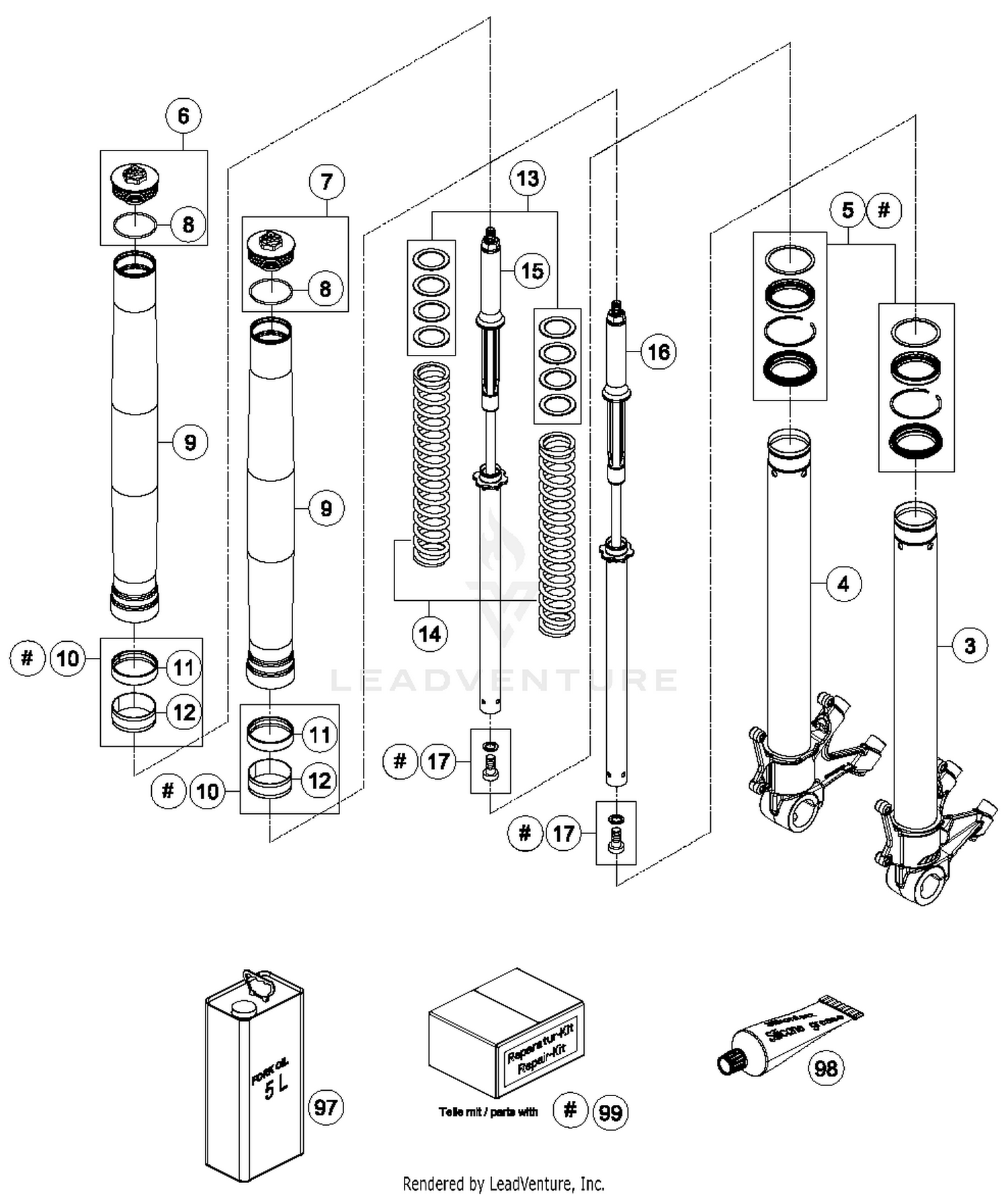 Front Fork Disassembled
