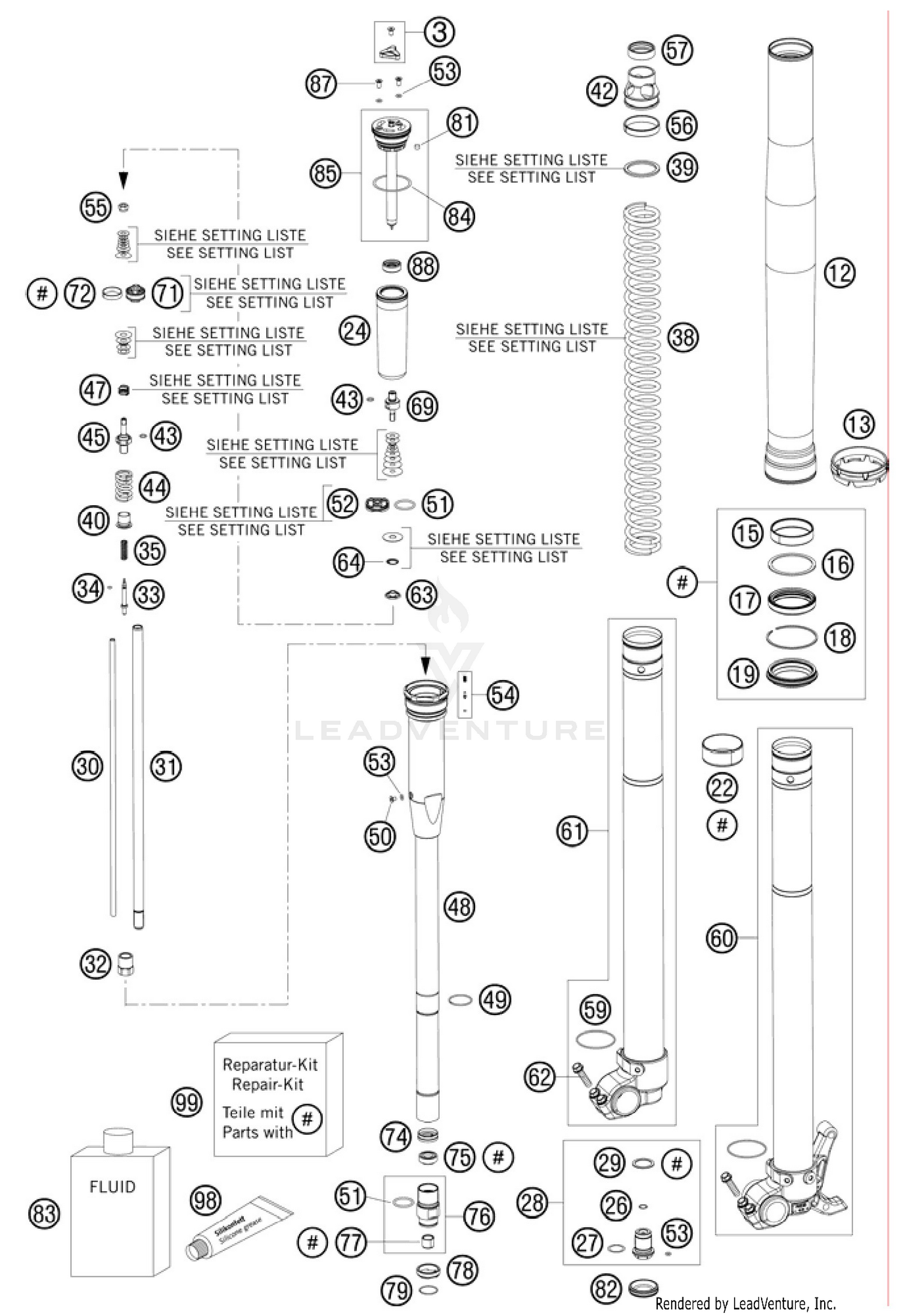 Front Fork, Disassembled