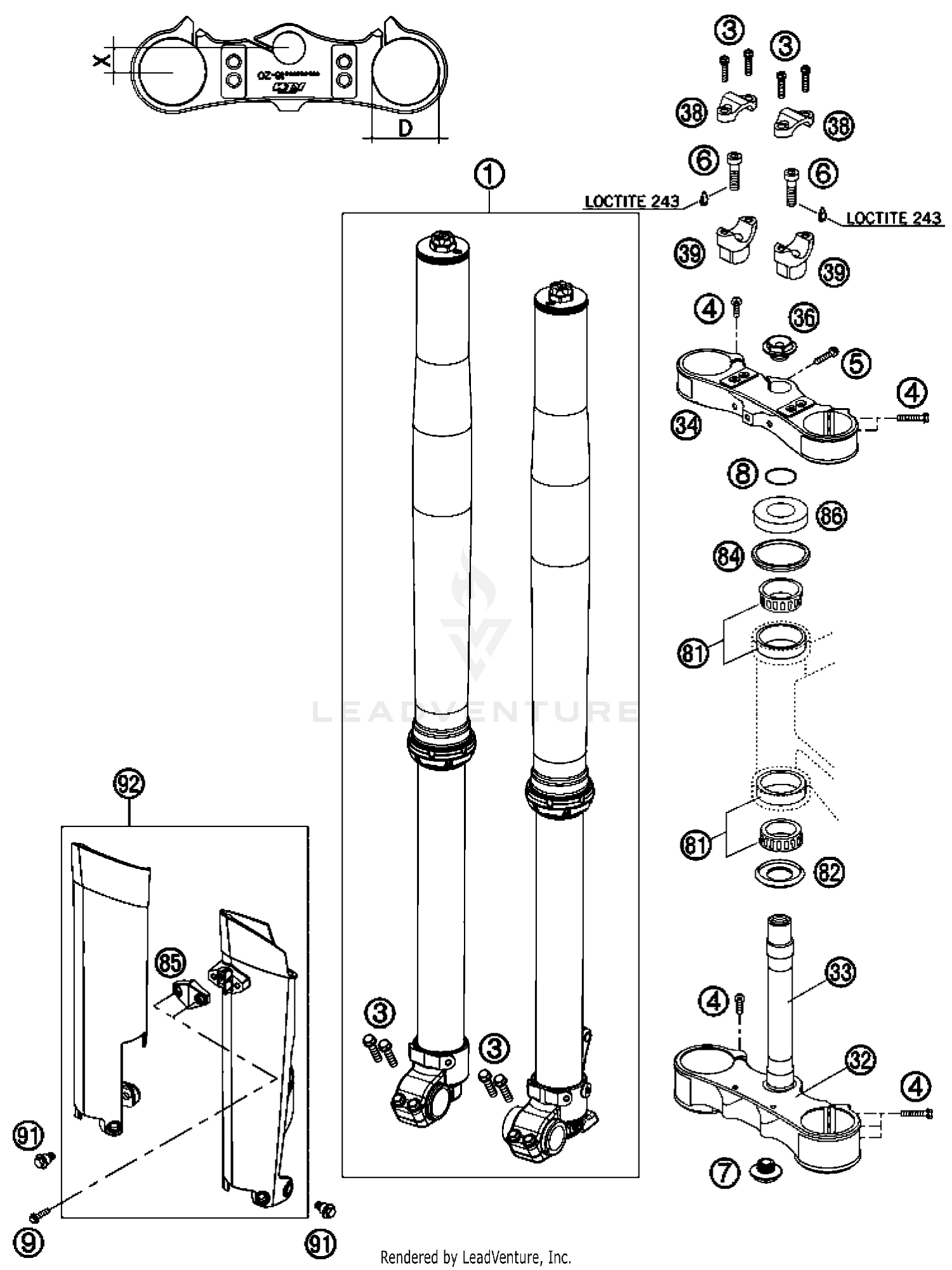 Front Fork, Triple Clamp