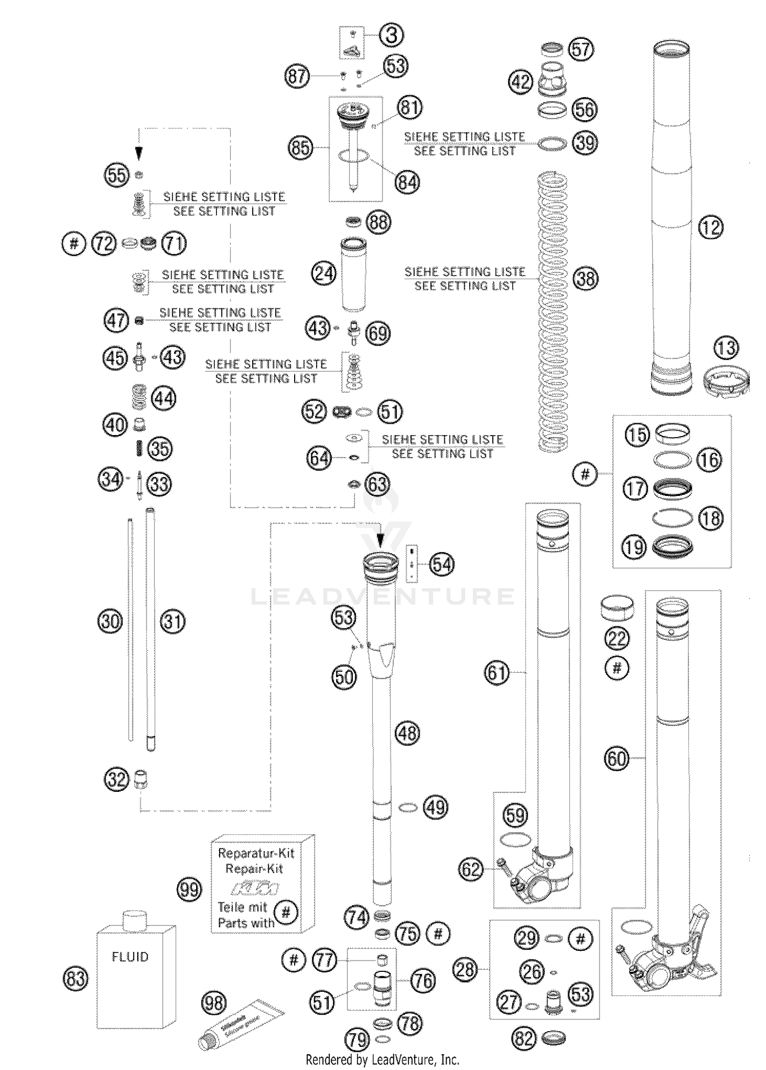 Front Fork, Disassembled