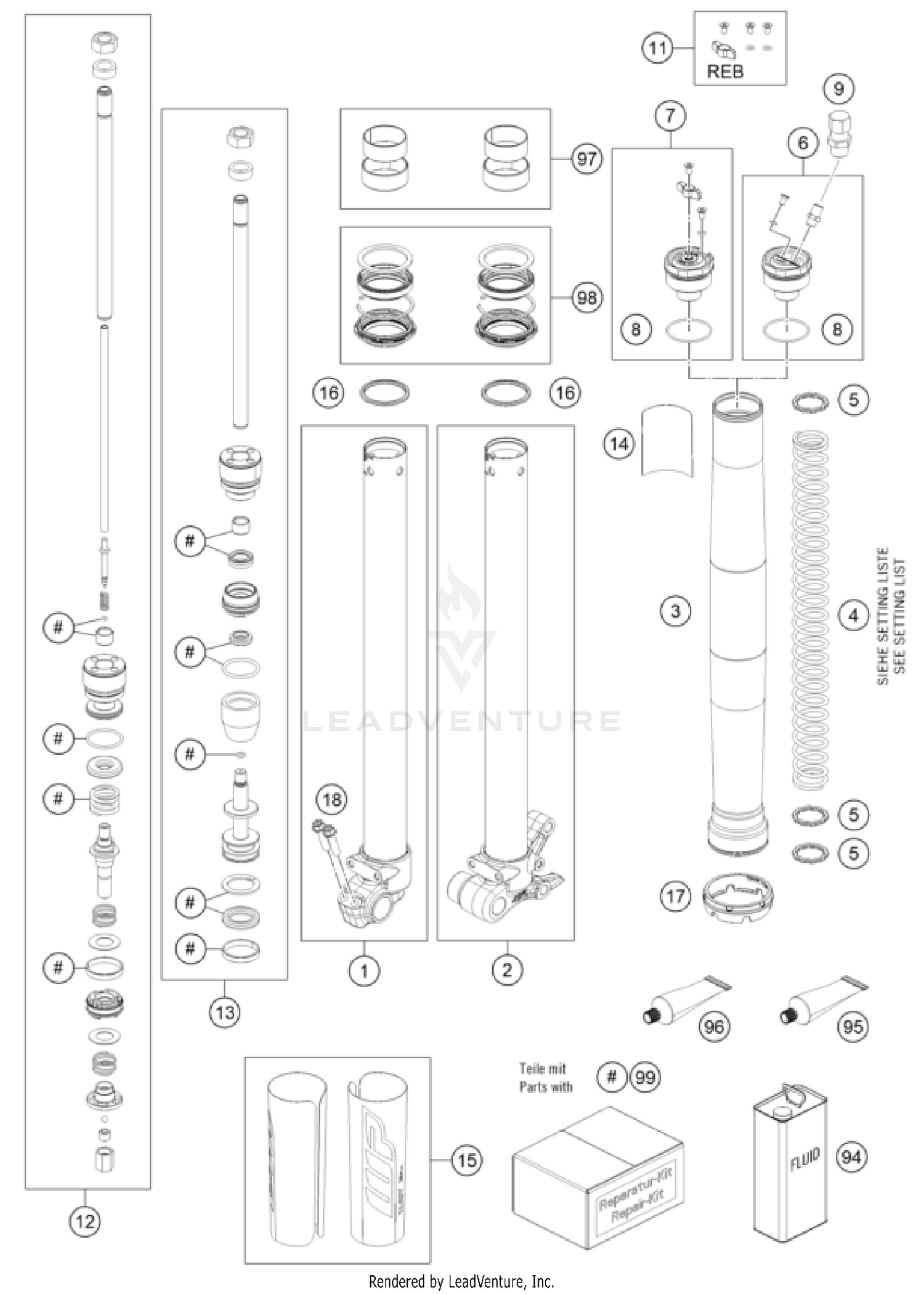 FRONT FORK DISASSEMBLED