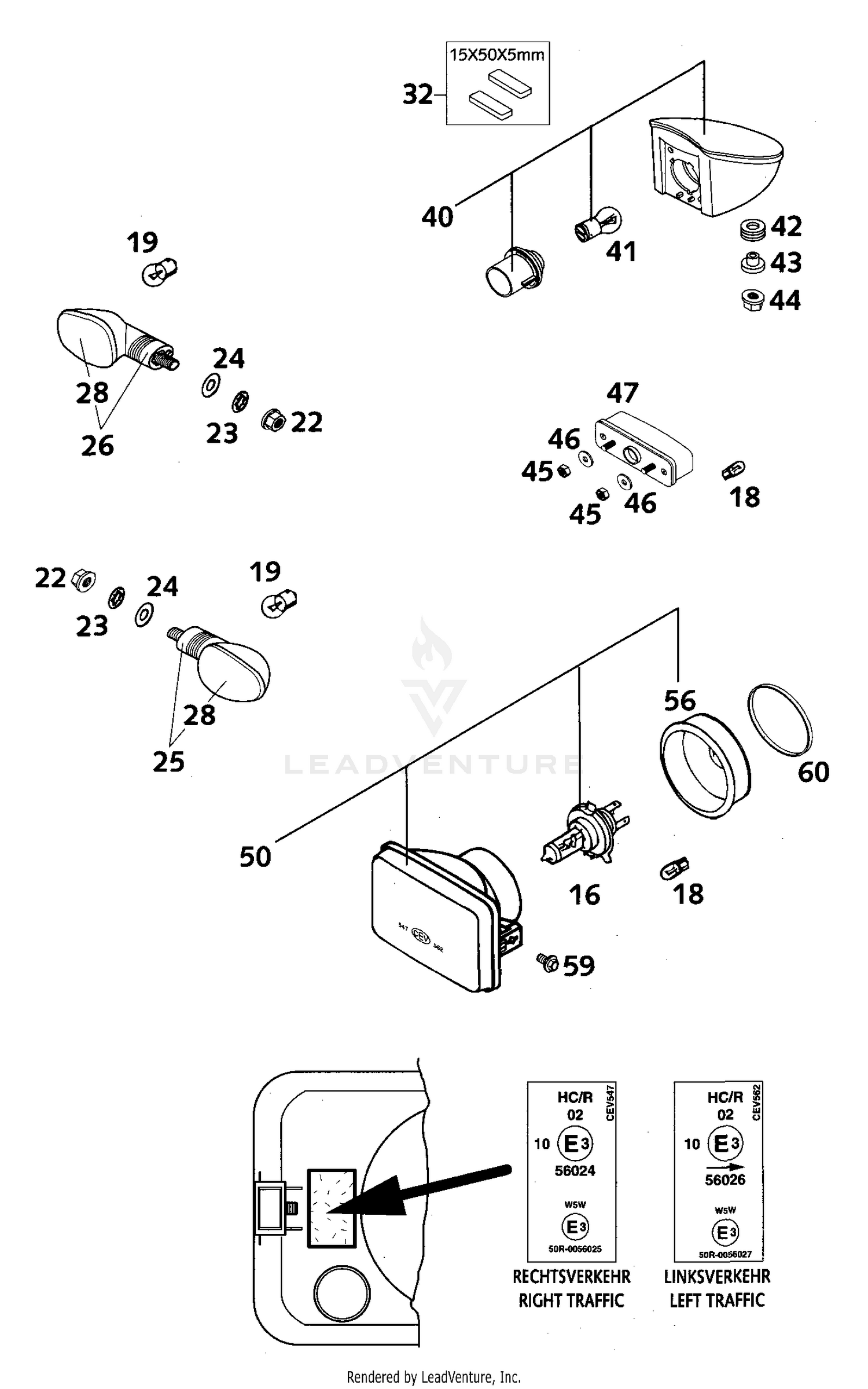 Head Light, Flasher, Rear Light