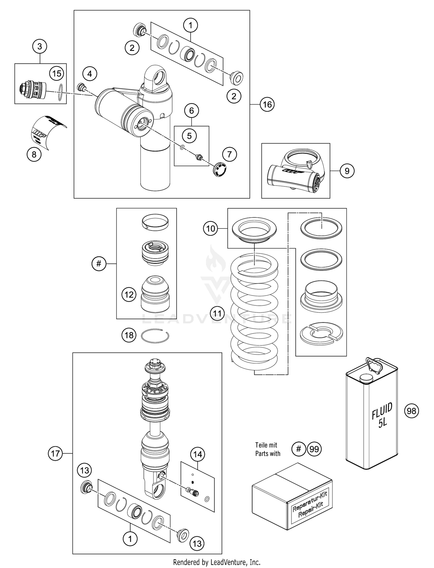 SHOCK ABSORBER DISASSEMBLED