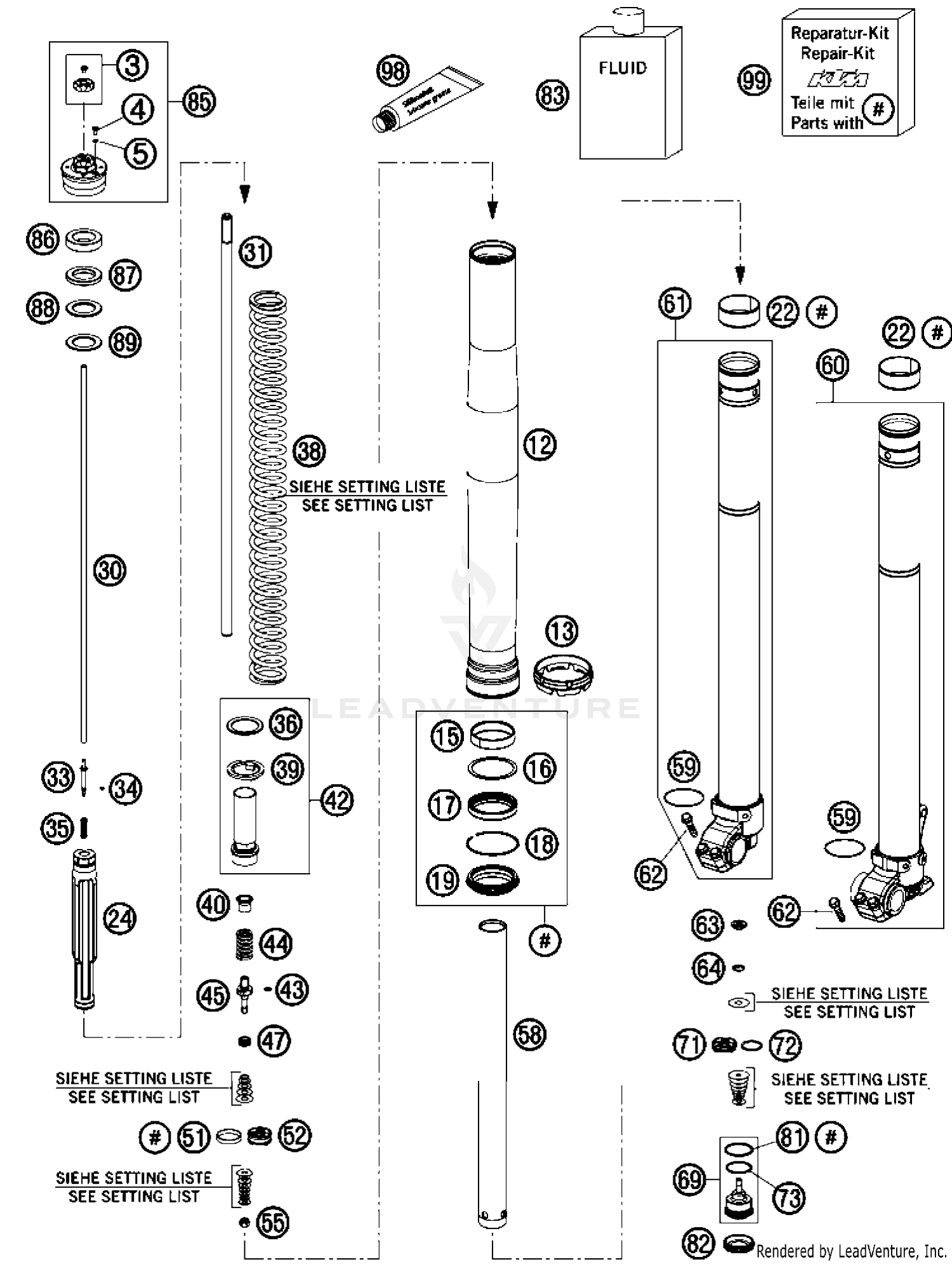 Front Fork Disassambled