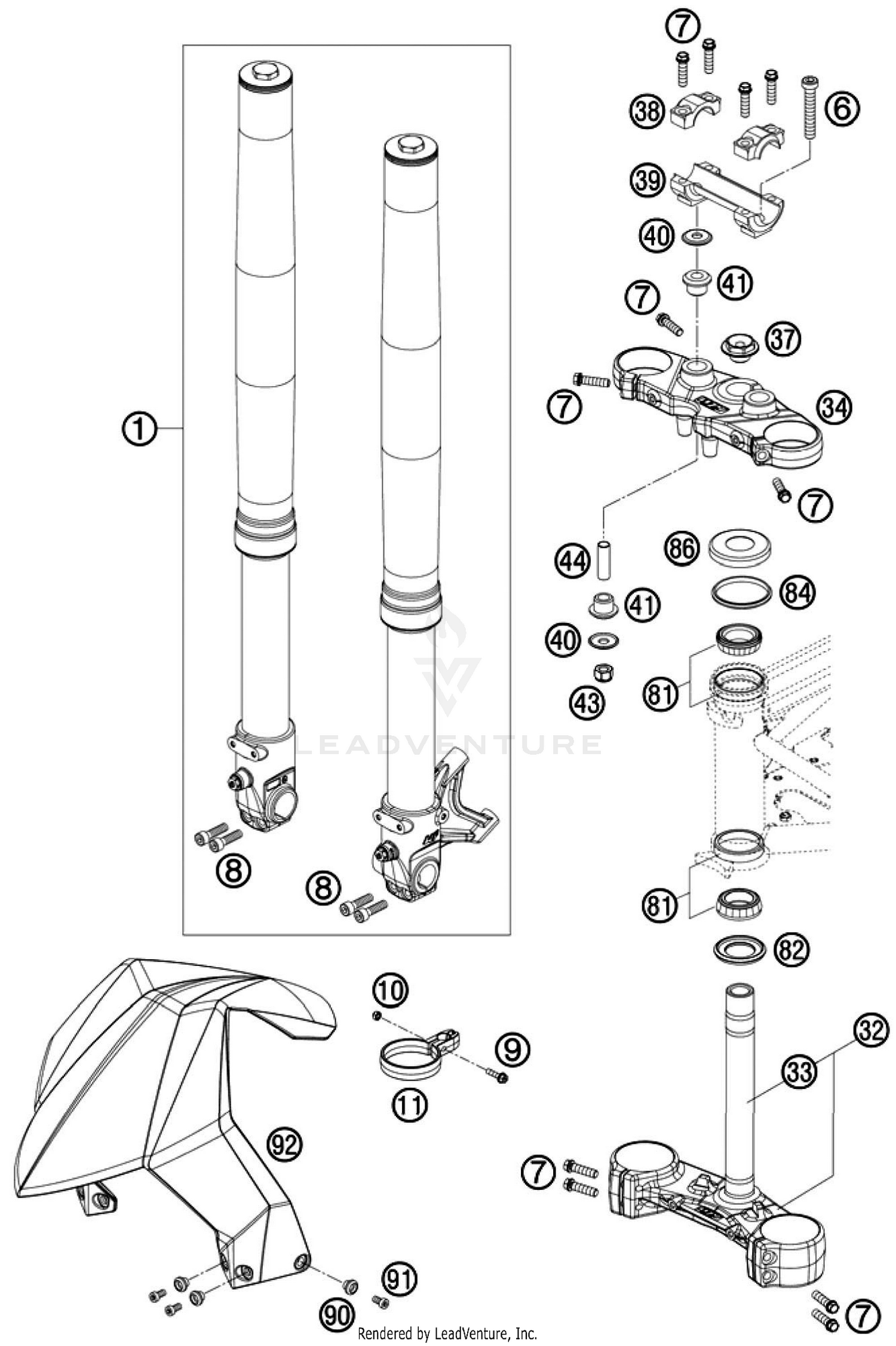 Front Fork, Triple Clamp