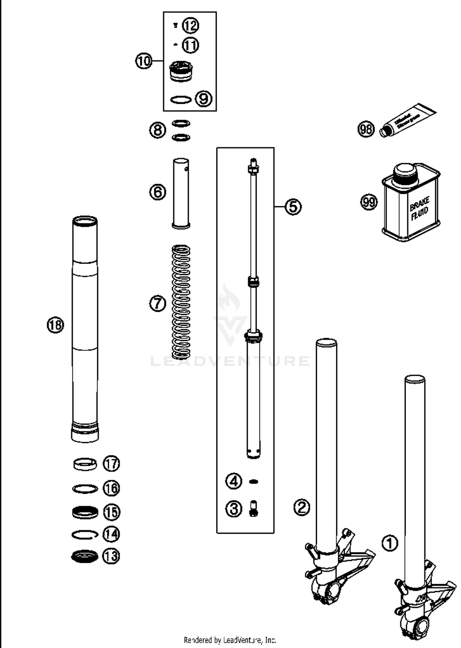 Front Fork, Disassembled