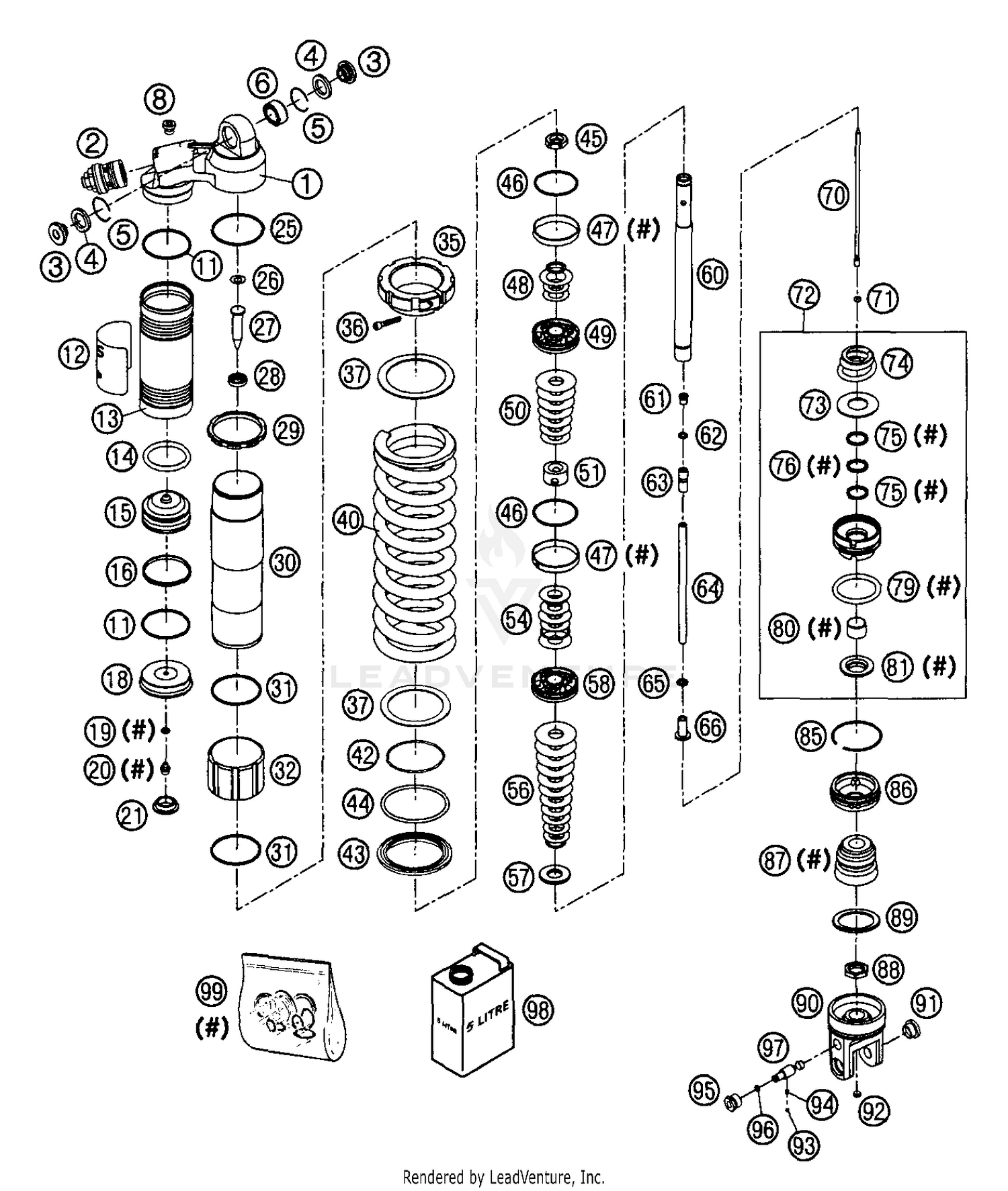 Shock Absorber WP Disassembled