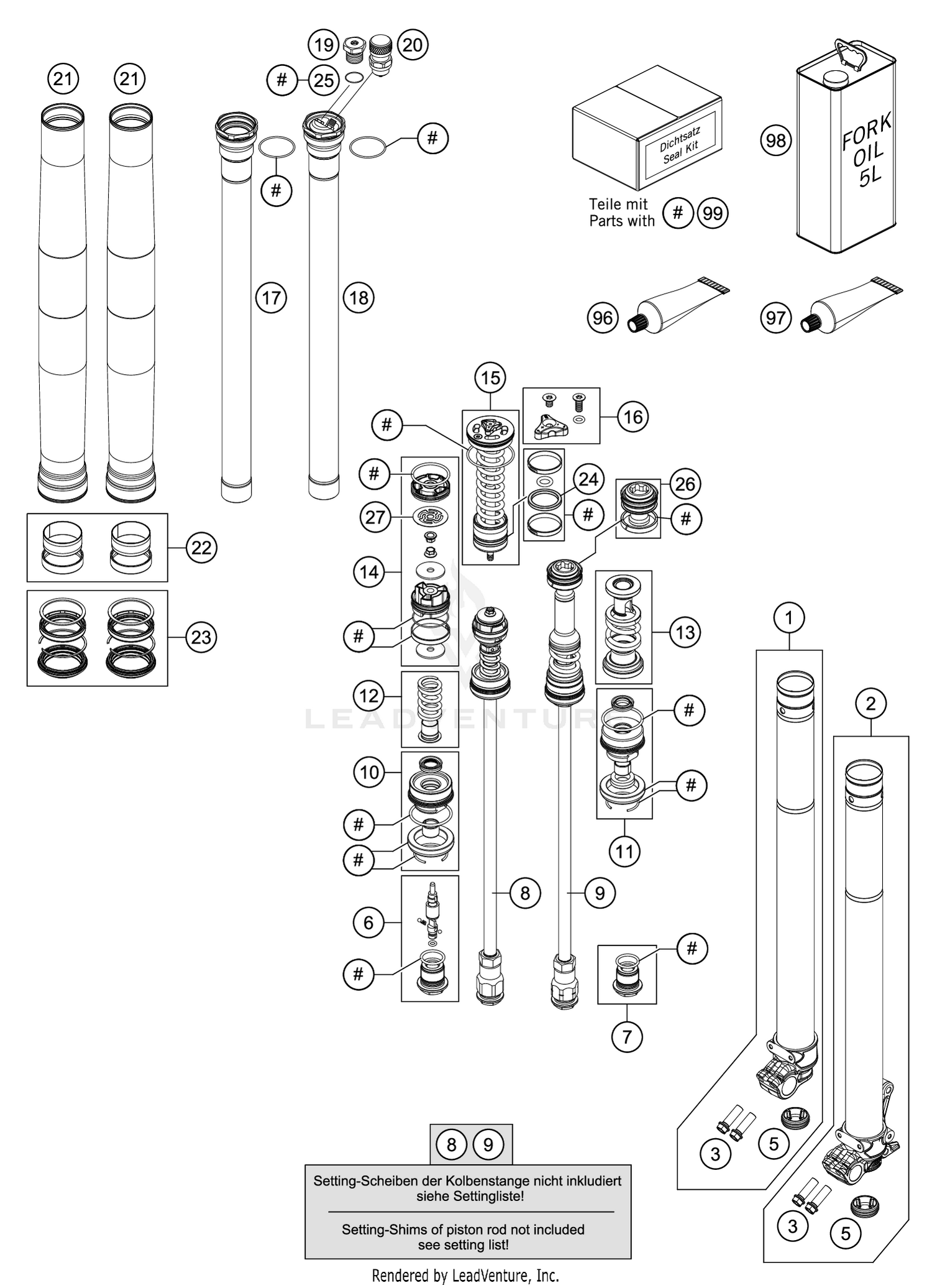 FRONT FORK DISASSEMBLED